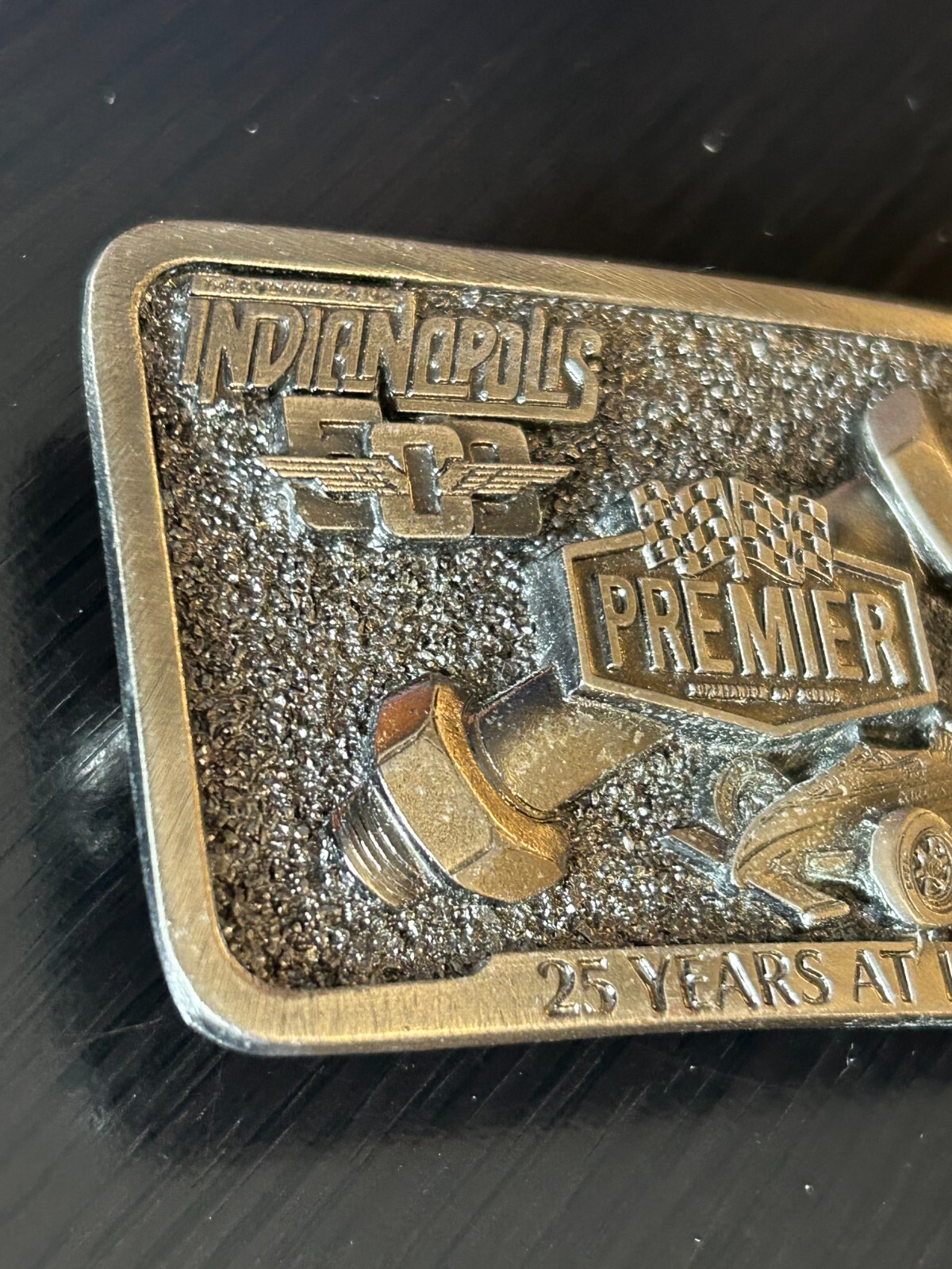 Vintage Collectible Premier Industrial Corp Indy 500 GAB Metal Belt buckle