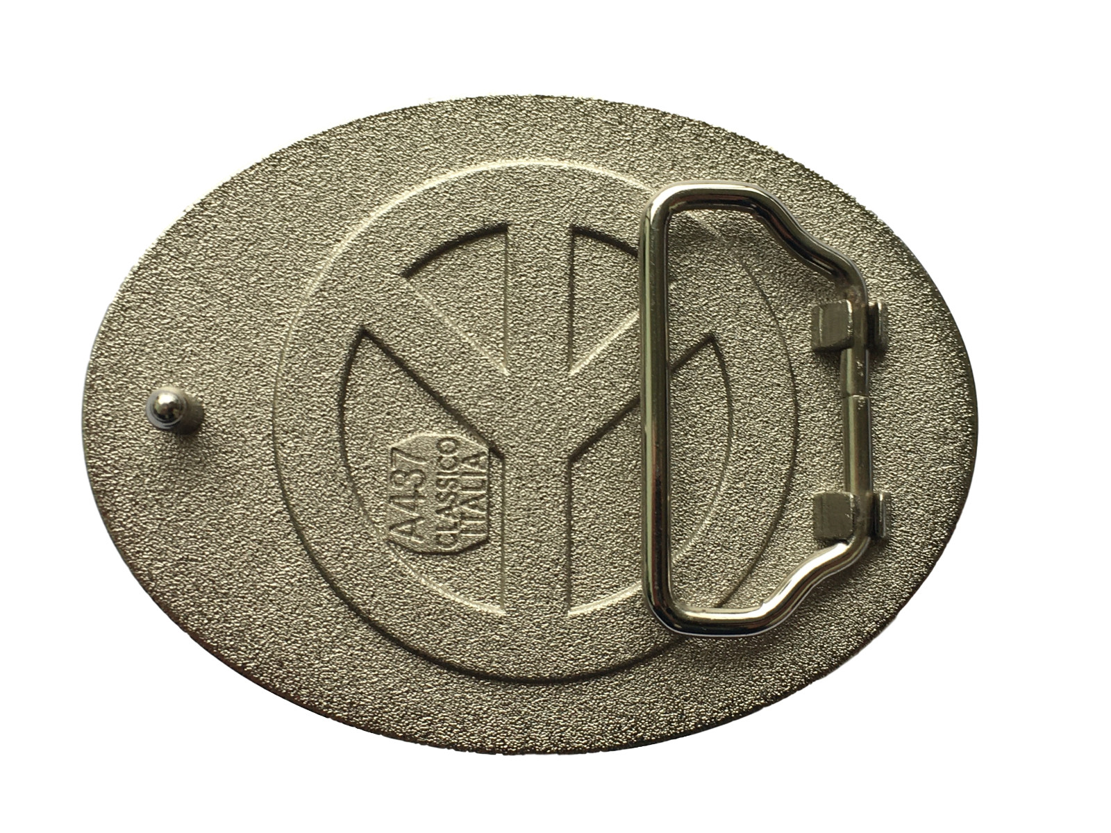 Belt Buckle Peace Symbol Silver with Diamante Inlay 40mm Biker Cowboy Western