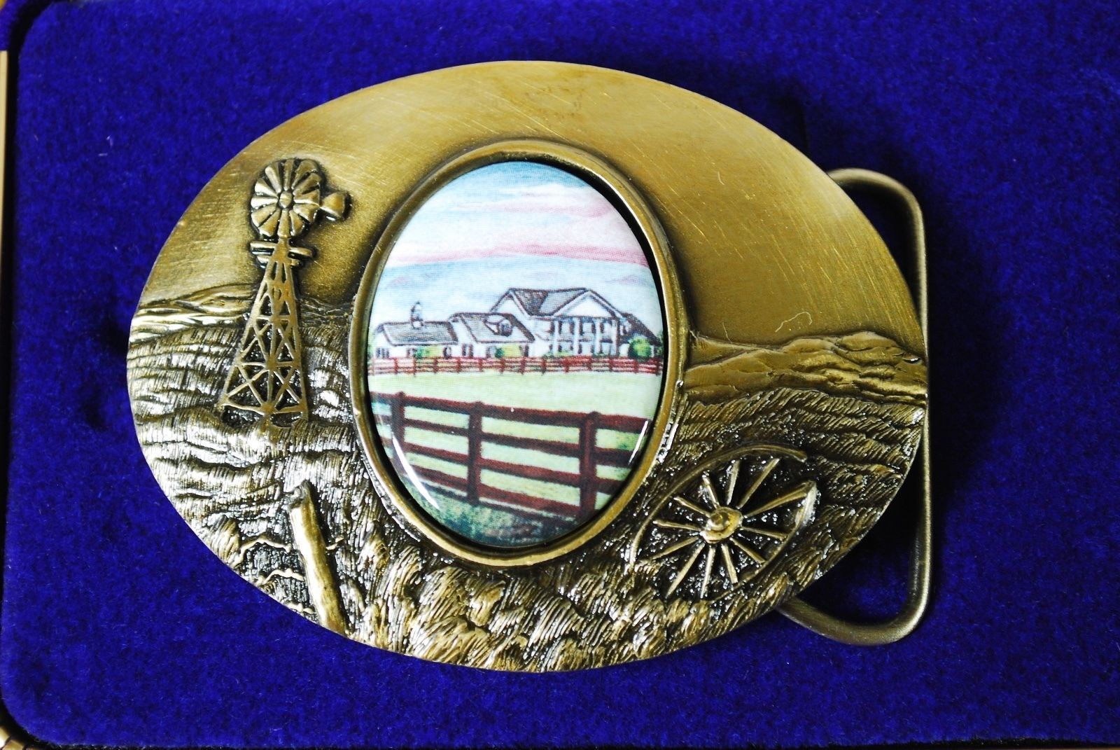 Artistic Impressions Mens Western Belt Buckle Farm House Windmill – Heavy Brass