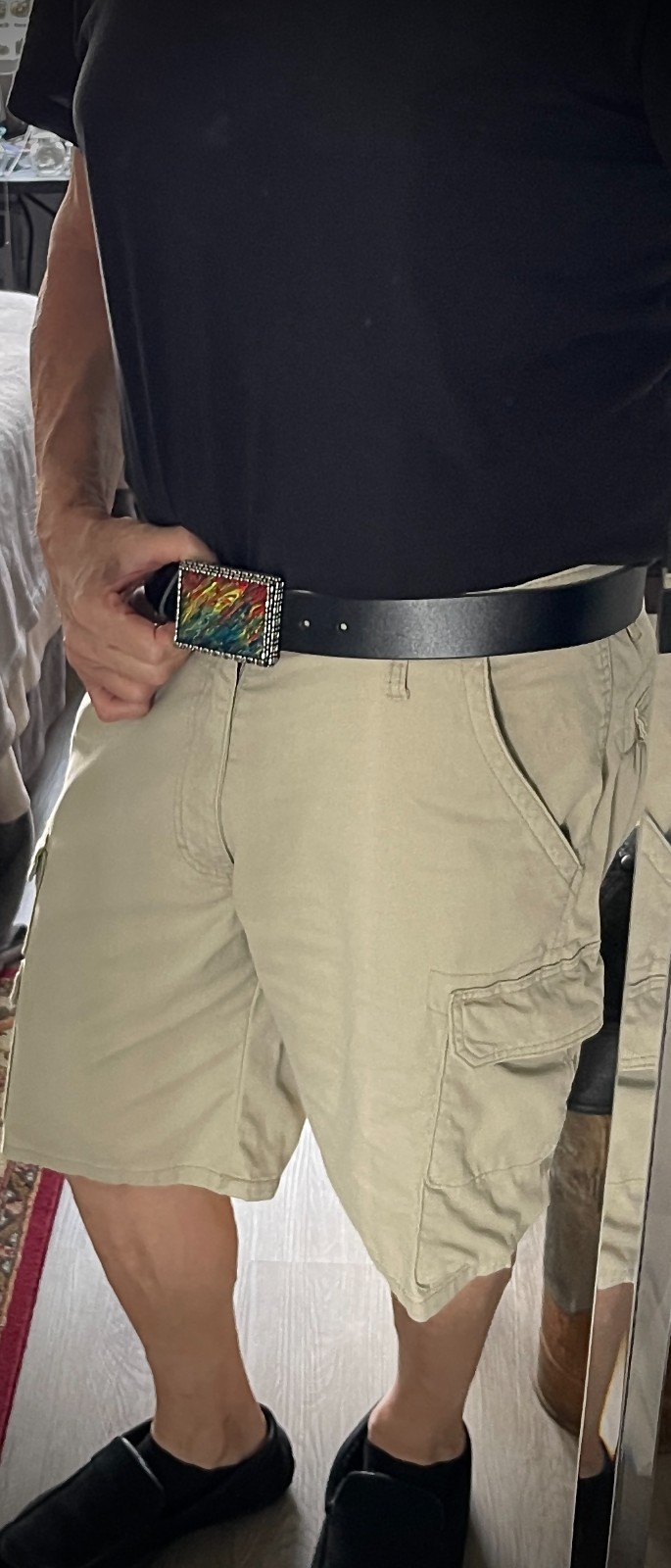 Hand Painted Pride Art Belt Buckle Abstract Expressionism OOAK Darren McNeese