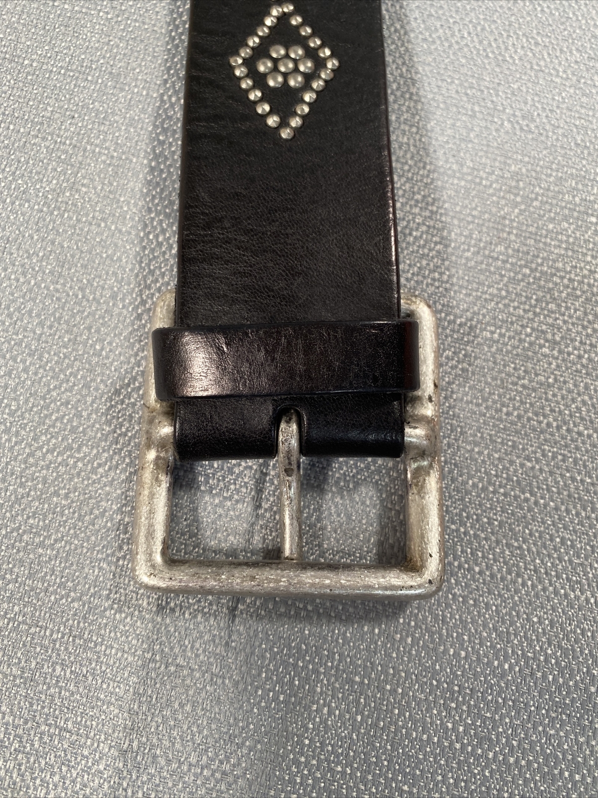 Express Womens Belt M Italian Leather Jeweled Single Tongue Buckle
