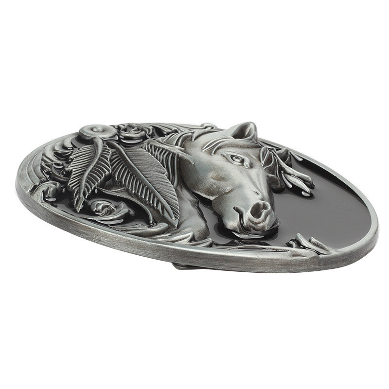 Horse Head Belt Buckle Western Cowboy Motorcycle Riding Belt Buckle
