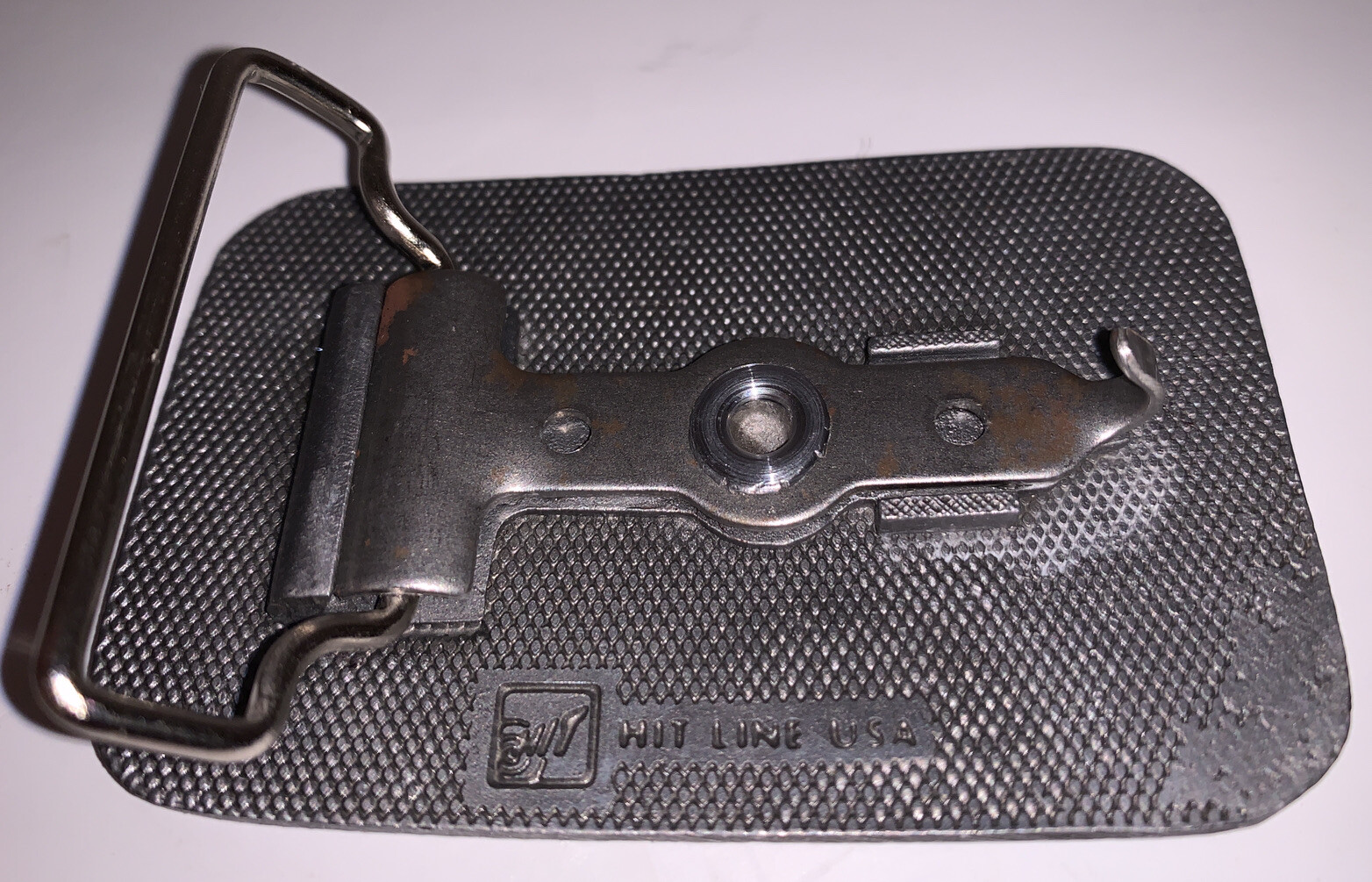 PEWTER Belt Buckle JEM GLASS CO. Moore, Oklahoma by HIT LINE