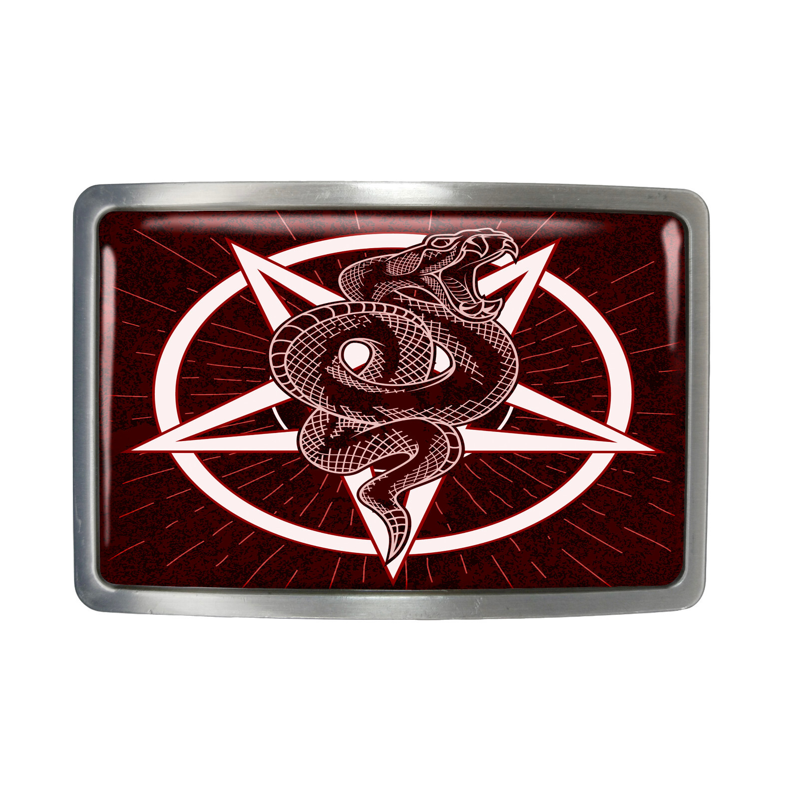 Snake Pentagram Belt Buckle – Viper Snake Occult Pentacle Belt Buckle – 950