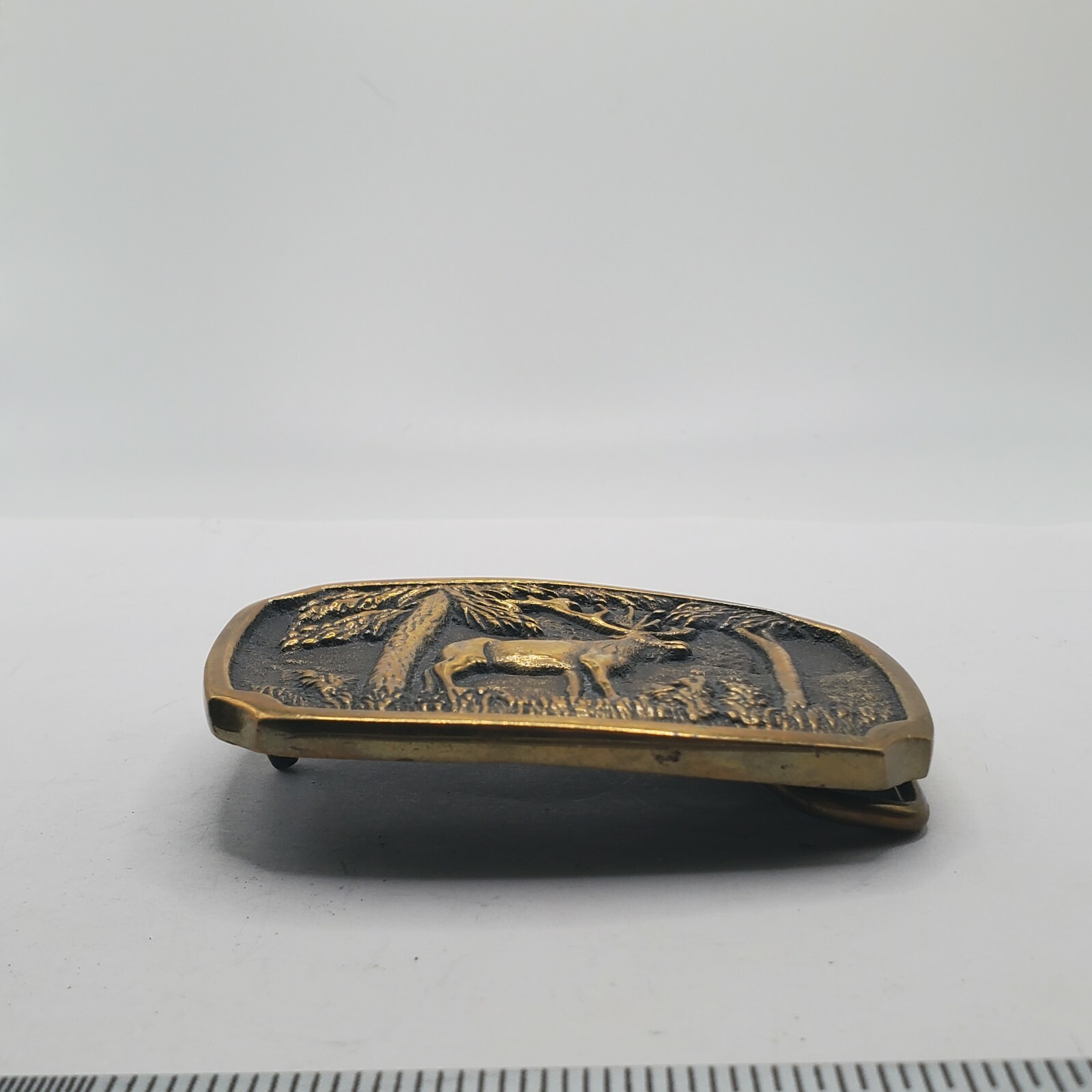 VINTAGE ELK BELT BUCKLE SOLID BRASS COLLECTIBLE HUNTING SPORTSMANSHIP BUCKLE