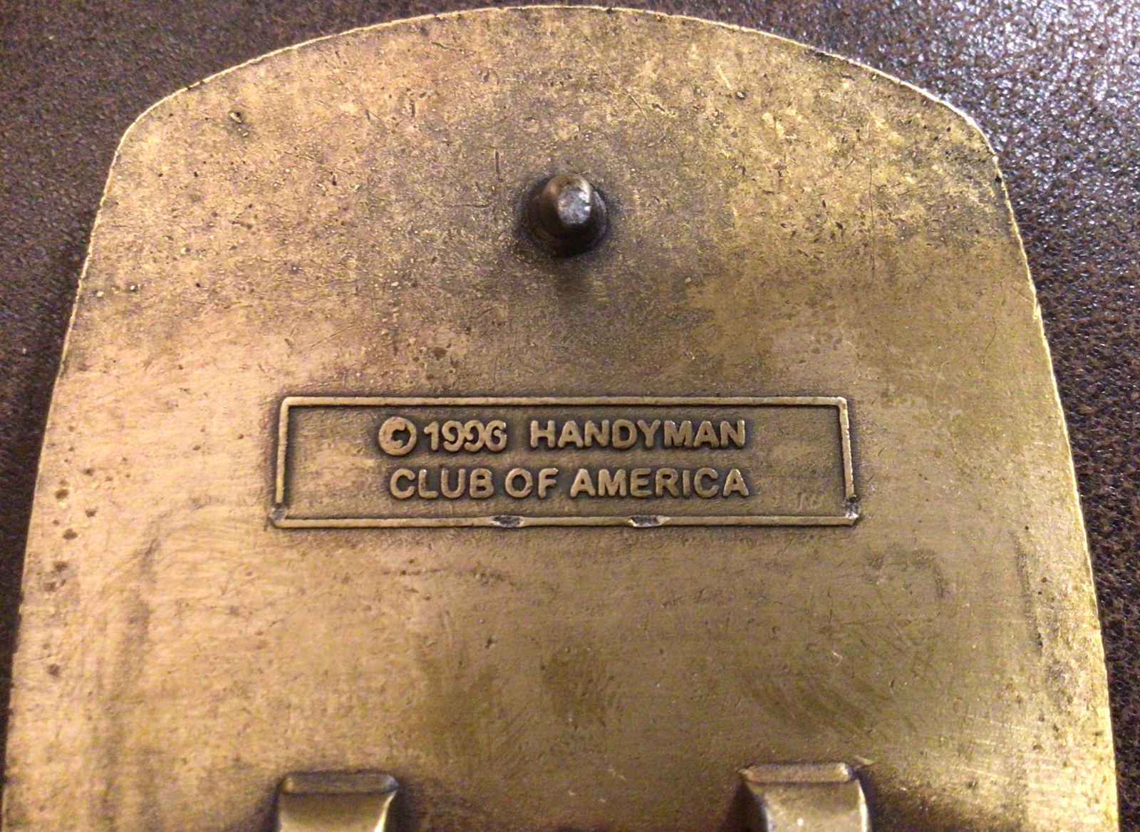 Vintage Original Handyman Club of America Life Member 1996 Brass Belt Buckle