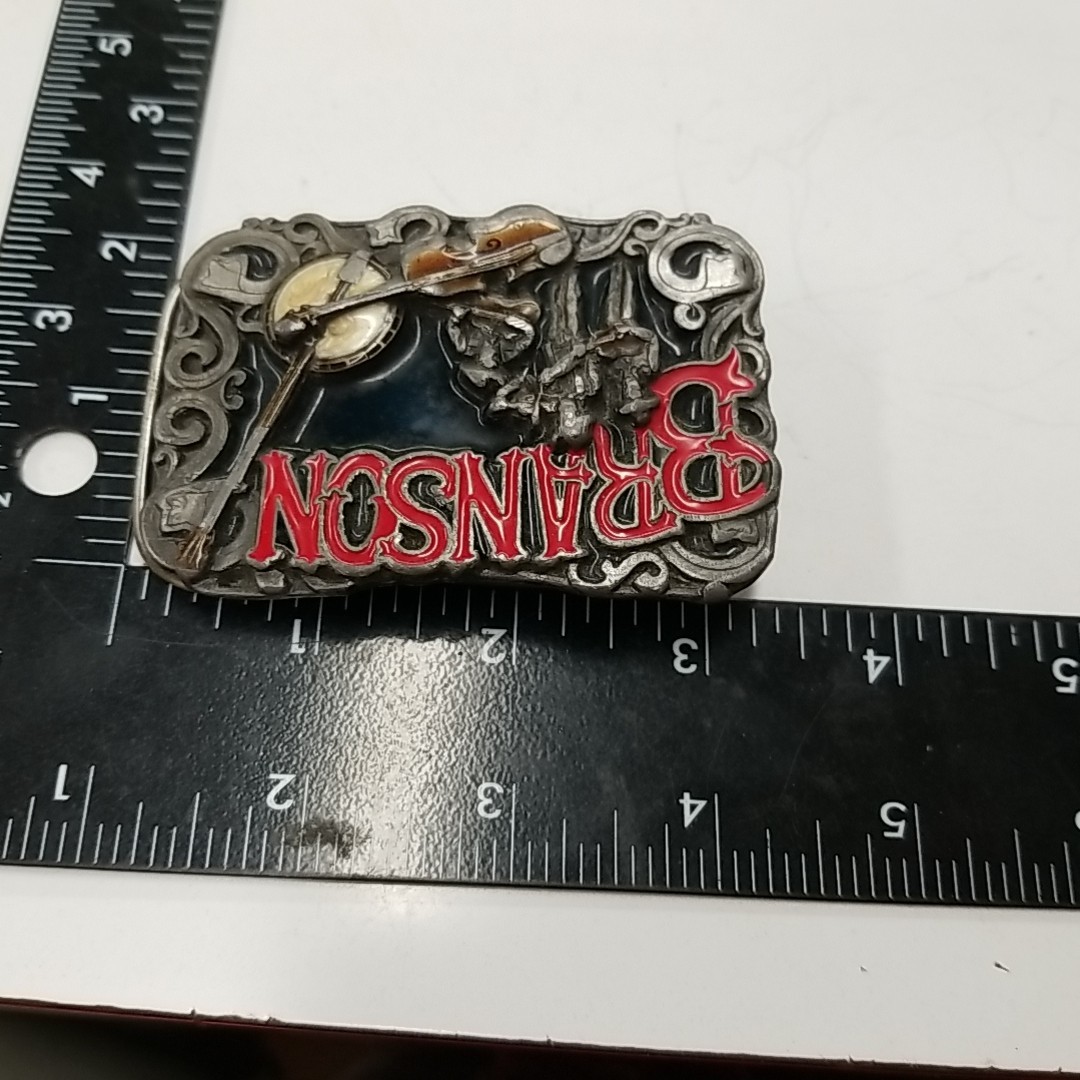 BRANSON MISSOURI Belt Buckle BC-0007~Enamel Banjo Fiddle~Big Cabin Wholesale #77