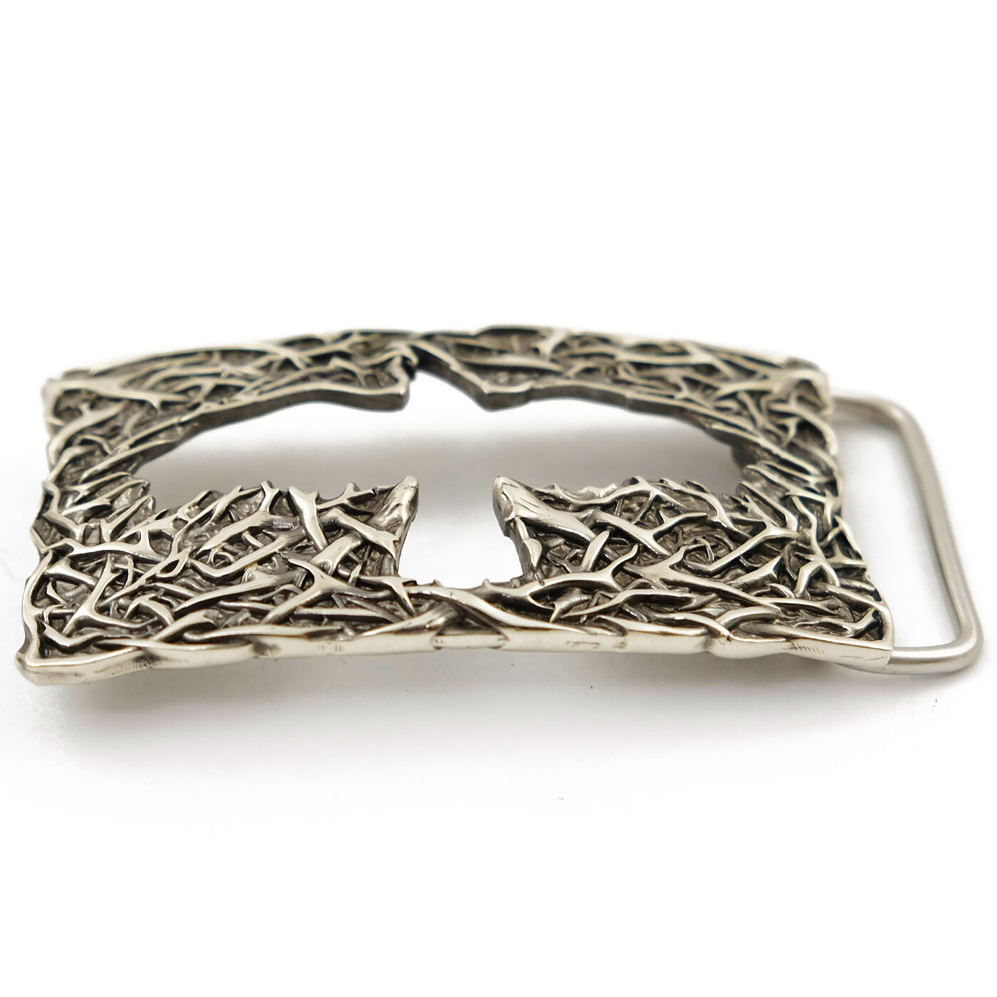 German silver belt buckle Crow, Handmade belt buckle, Mythical black bird buckle