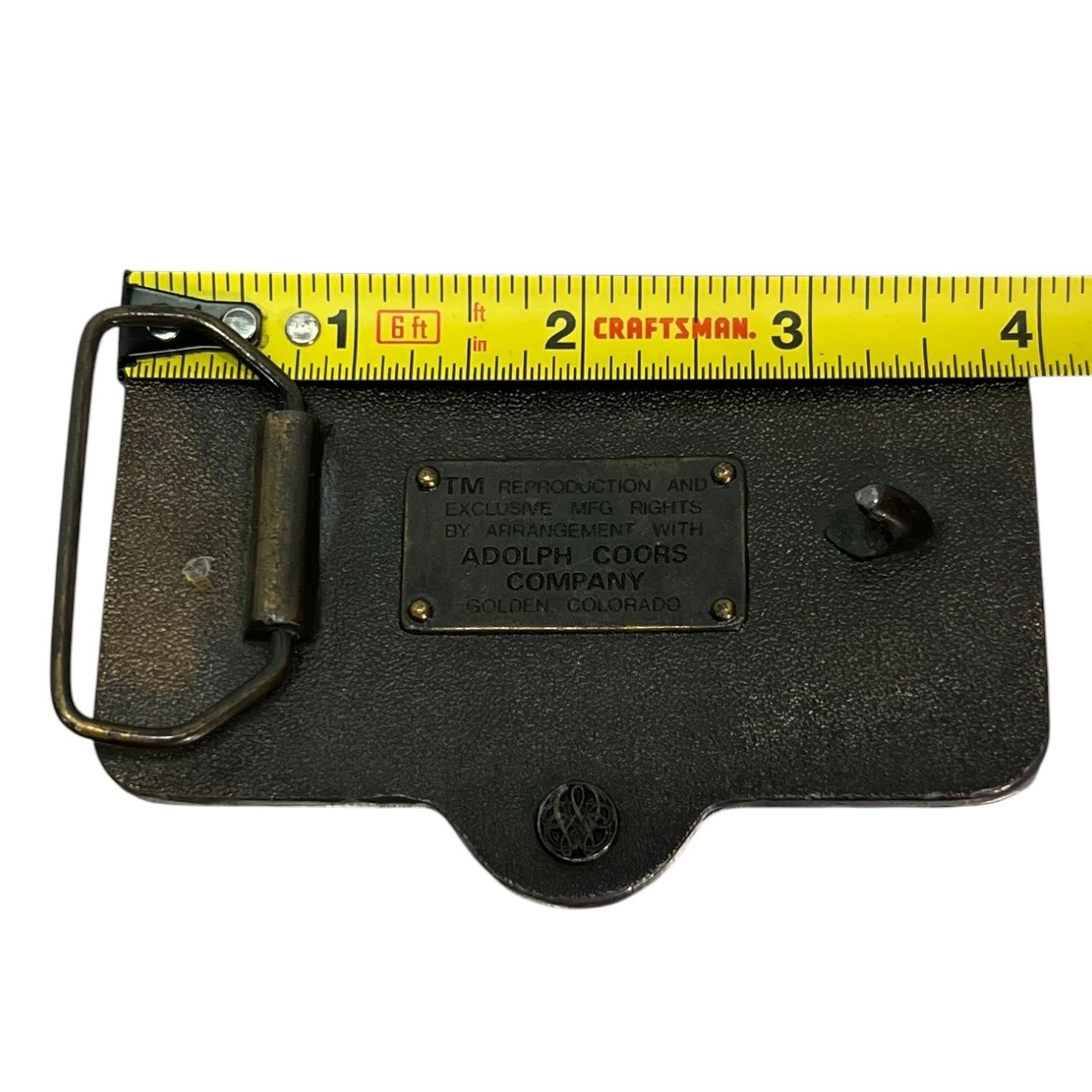 Vintage Coors Banquet Beer Belt Buckle Bottle Opener Made In USA 3.5” X 2.5”