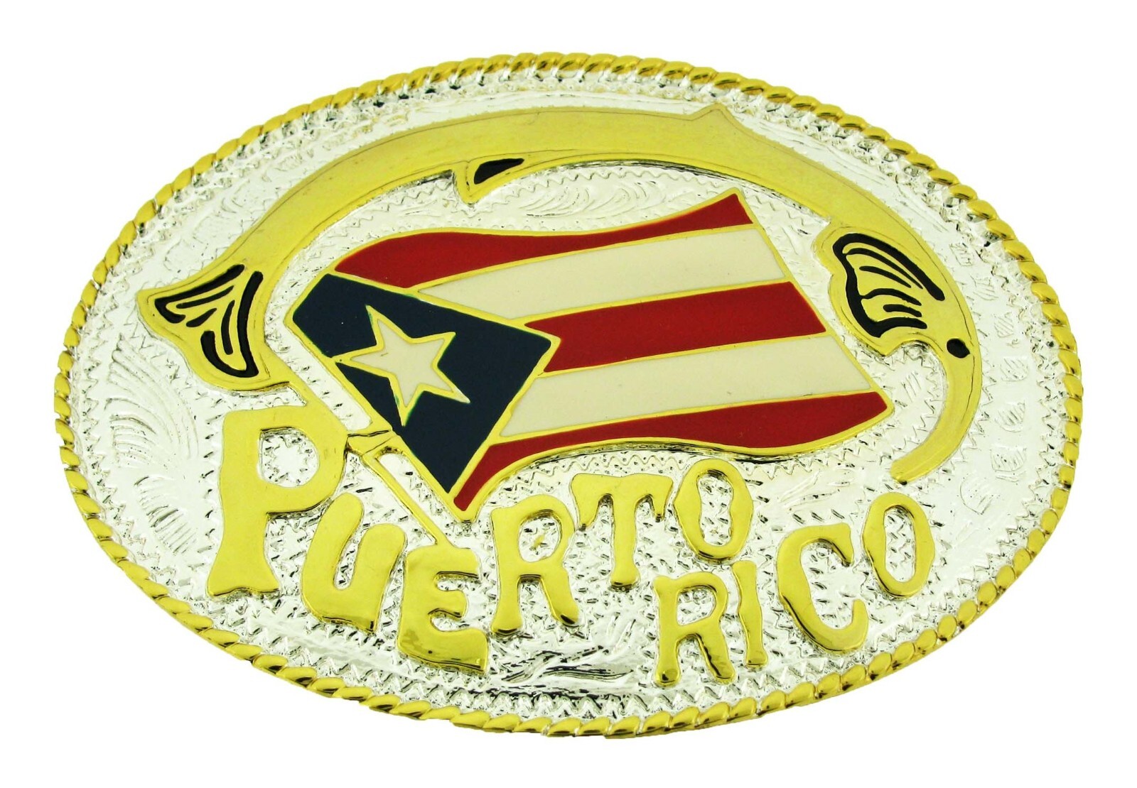 PUERTO RICO FLAG BELT BUCKLE puertorriquena Puertorriqueno Western Cowboy Style