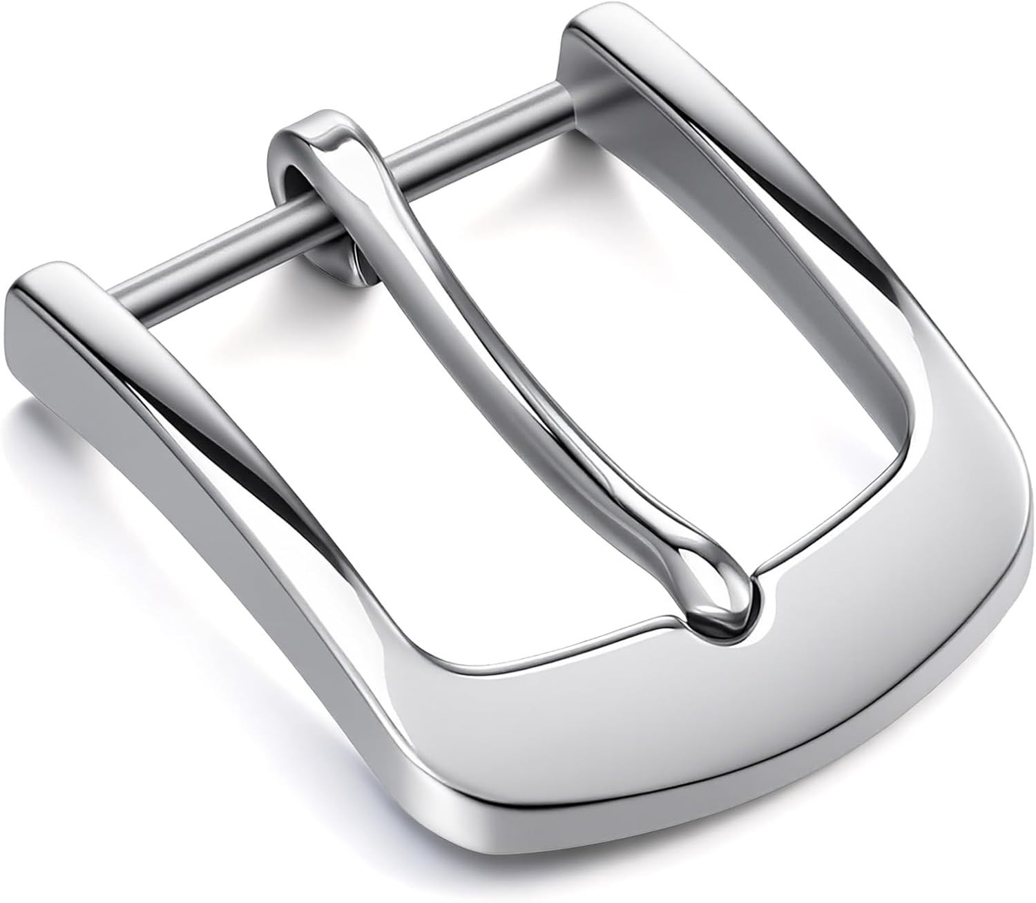 Silver Belt Buckle, 1.5 Inch Belt Buckles for Men, Stainless Steel Single Prong