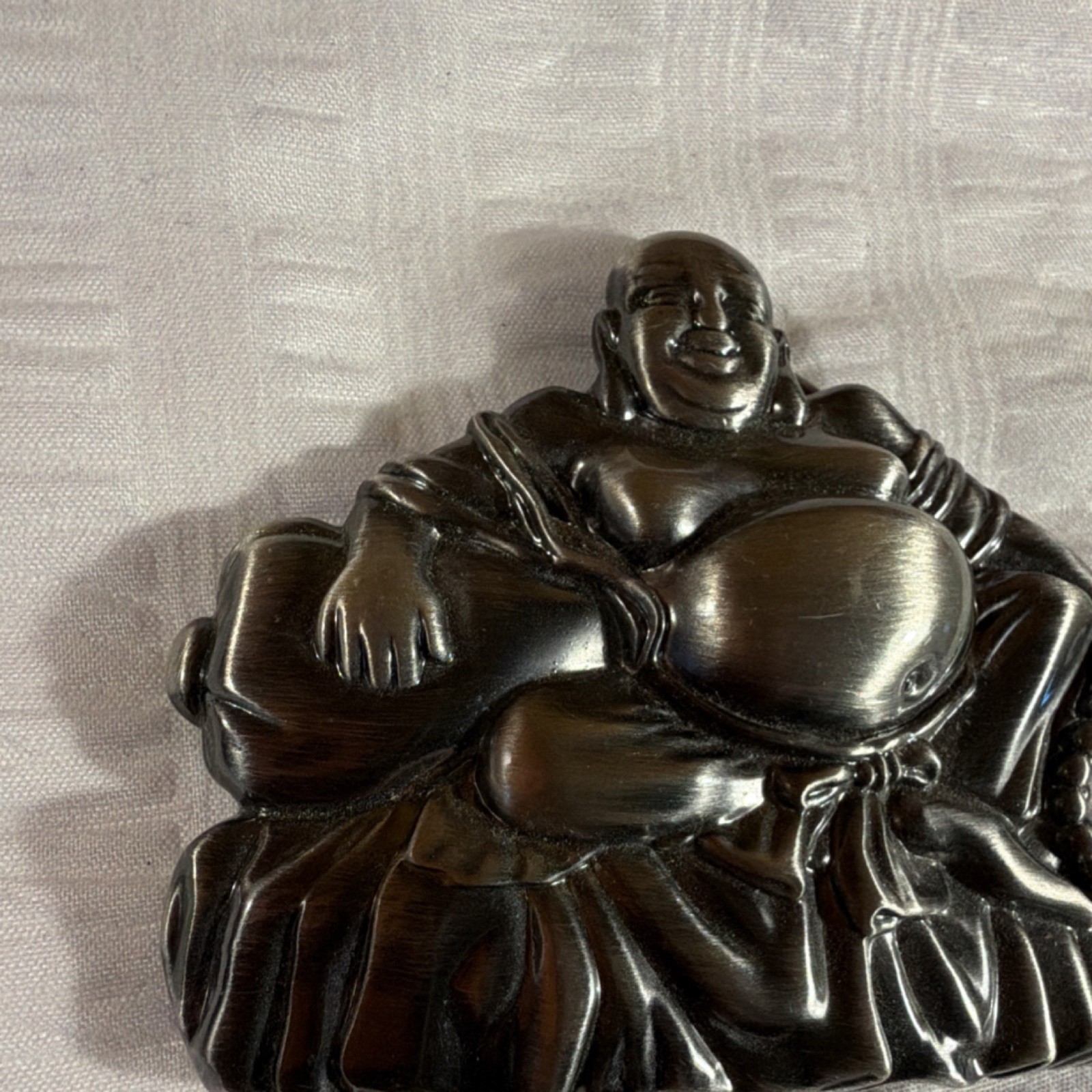 SMC LLC Laughing Buddha Black Metal Clip Belt Buckle Fits 1.5 in Belt