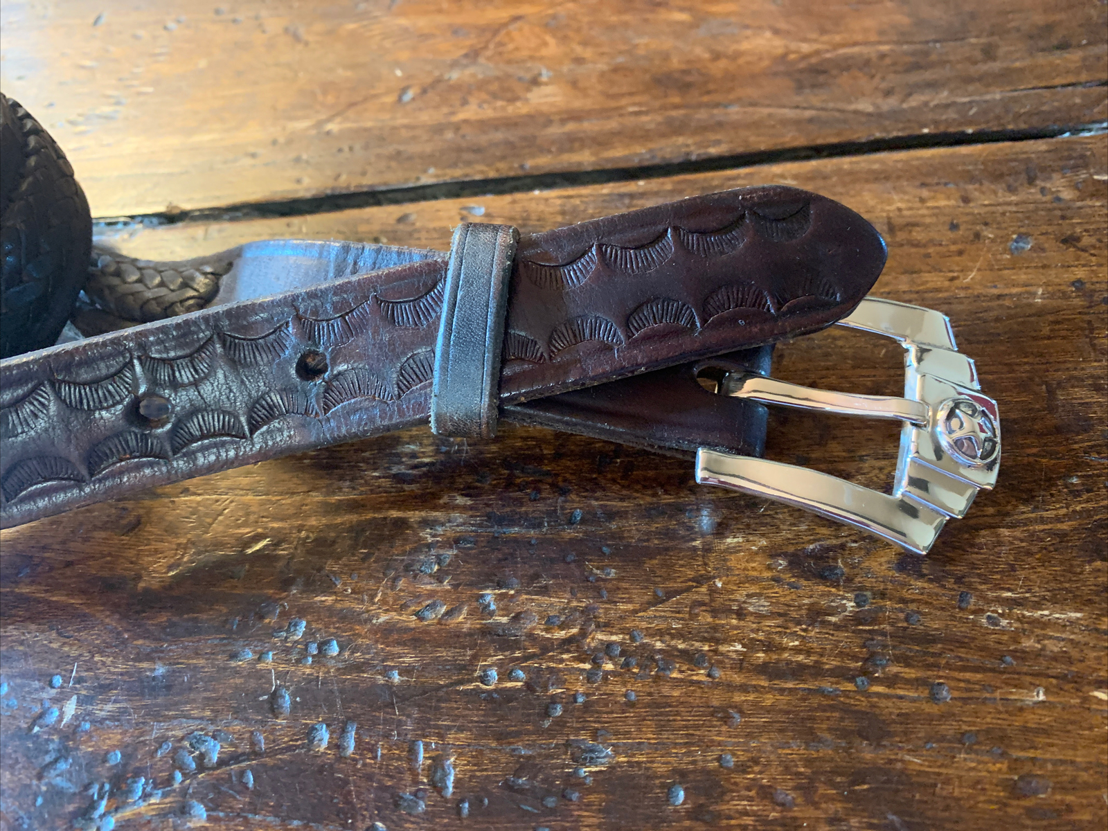 ✅ Old Pawn James Reid style Sterling Silver Belt Buckle Set 26-29”-✅1.”