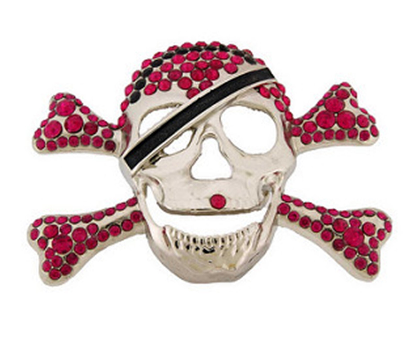 skull crossbones rhinestones metal belt buckles halloween party costume gift NEW