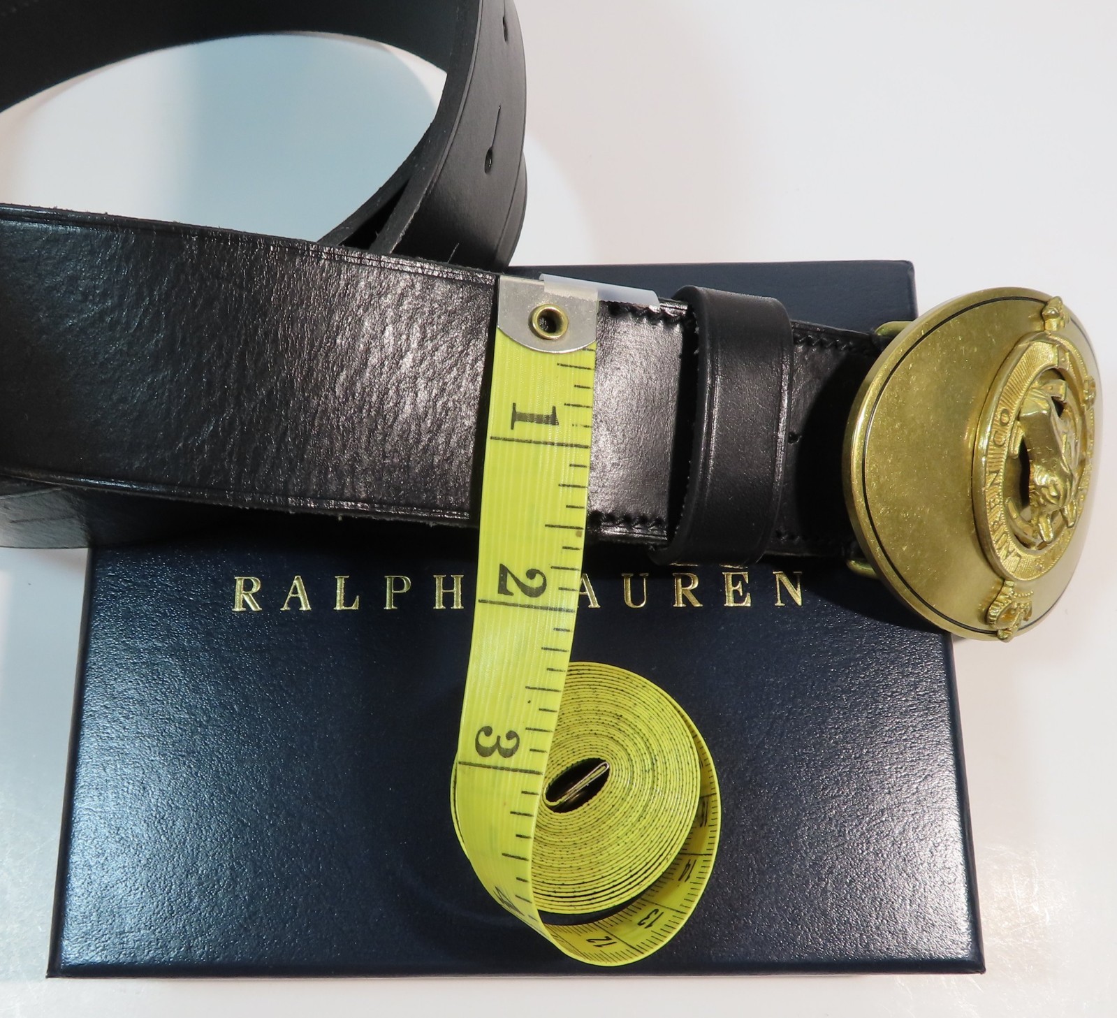 BNWT THE ORIGINAL RALPH LAUREN BIG HORSE HEAD CROWN BUCKLE BELT W38