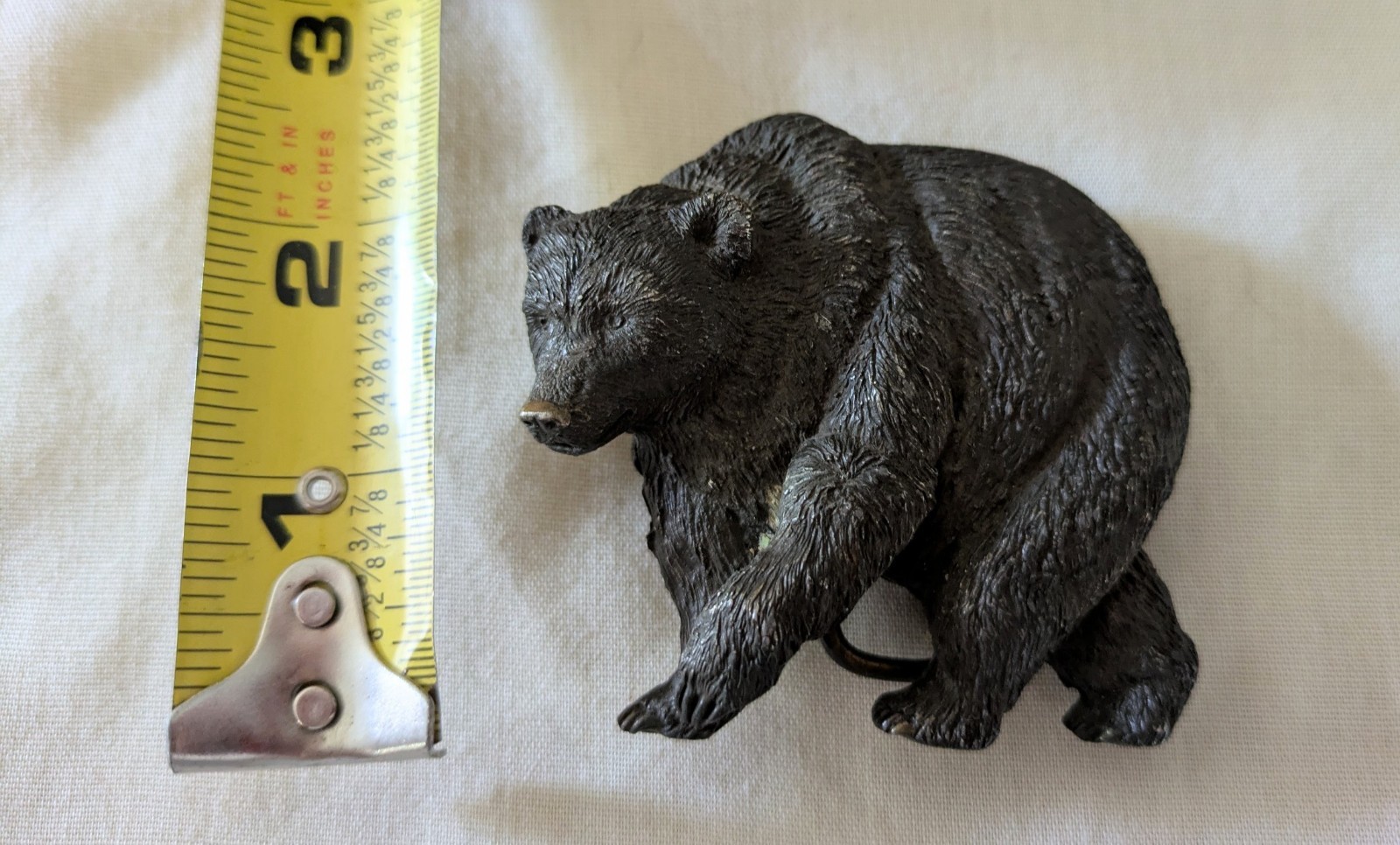 Bergamot Brass Works 1980 Grizzly Bear Brass Belt Buckle Mens Fits 1.5in G149