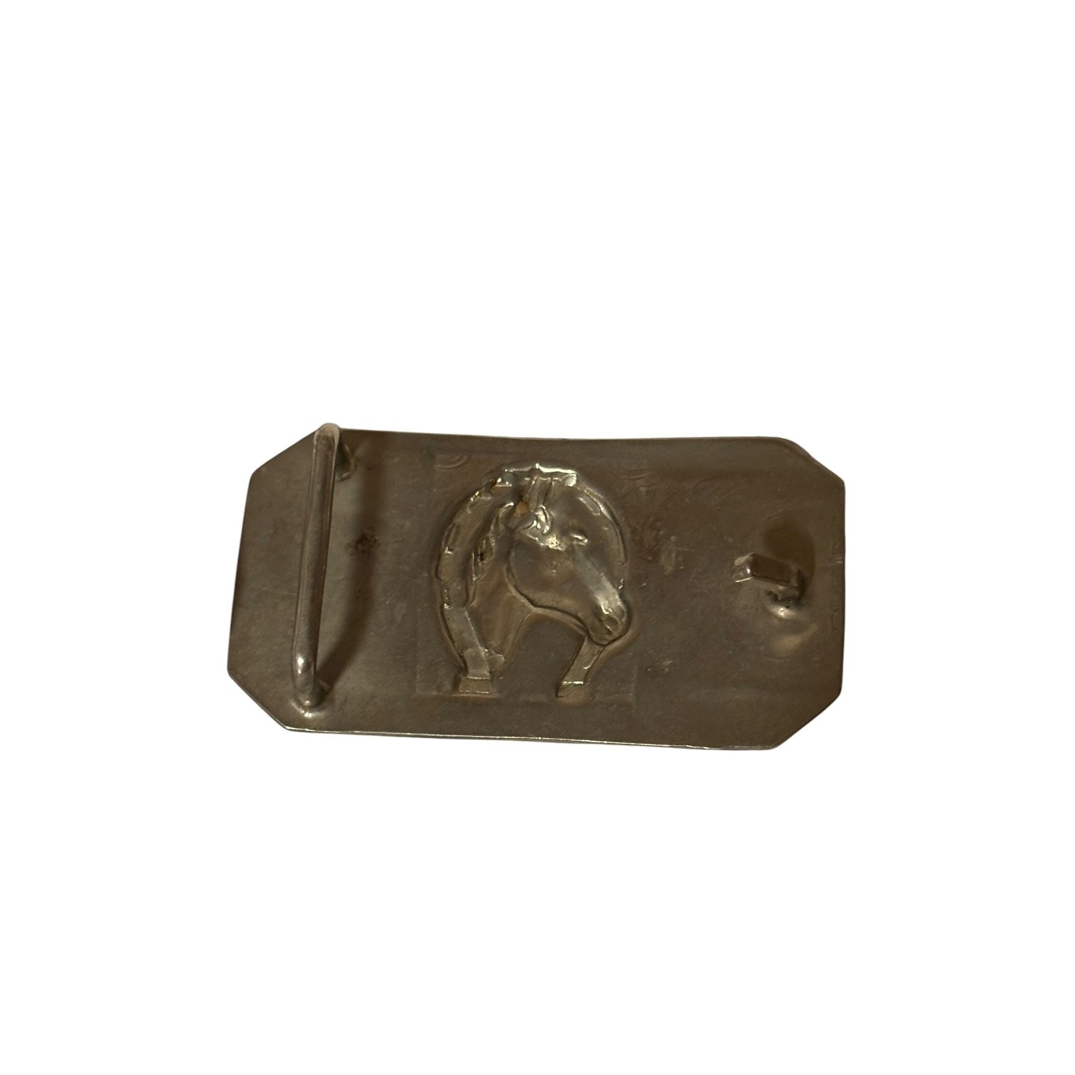 Men&rsquo;s Brass Bronze Horse Head Horseshoe Western Belt Buckle Engraved