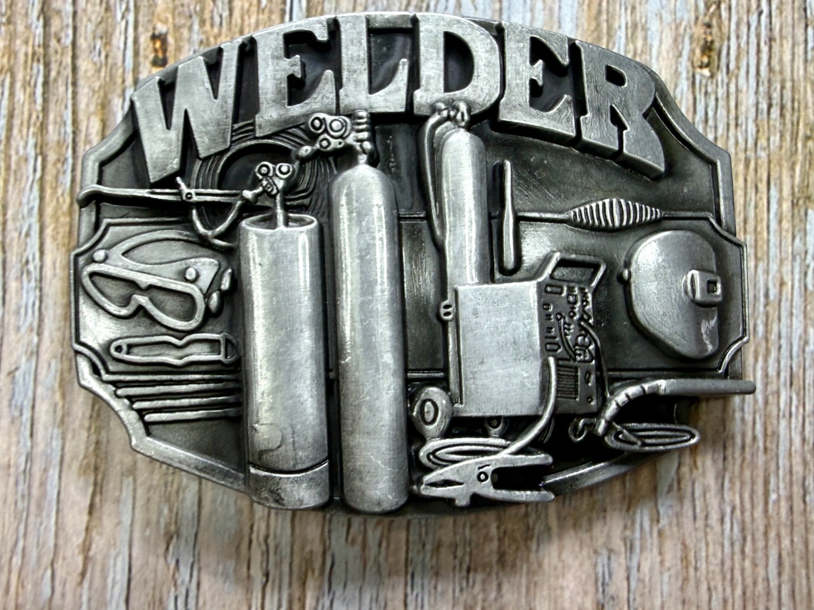 Welder Welding Soldering Tradesman Profession Silver Color NOS Belt Buckle
