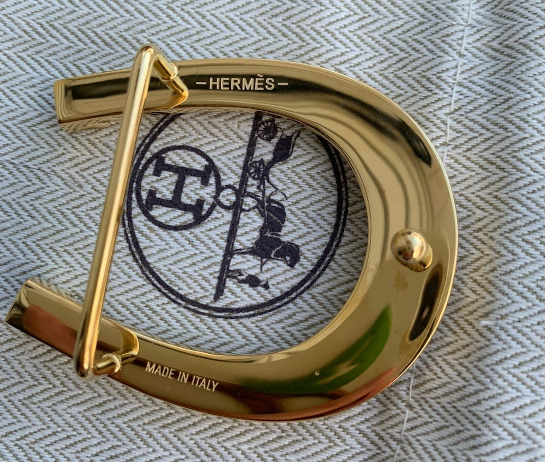 Hermes Buckle Waist Belt 38mm Gold Hermès Fer à Cheval horseshoe-shaped