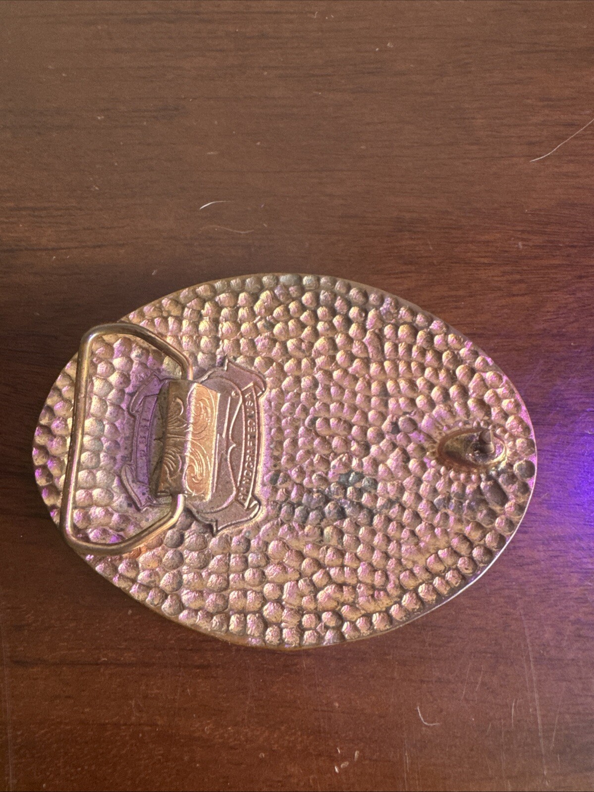 Vintage Belt Buckle Eagle Native American Tribal Diamond Cuts ISS Made In USA