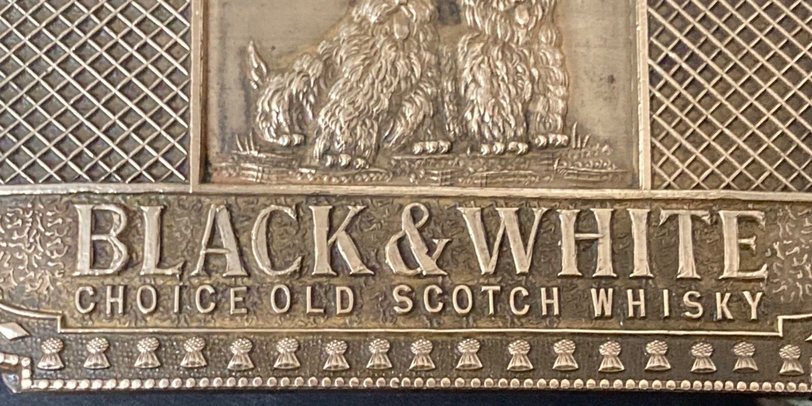 Vintage Black & White Scotch Whisky Solid Brass Belt Buckle, Fantasy Collection