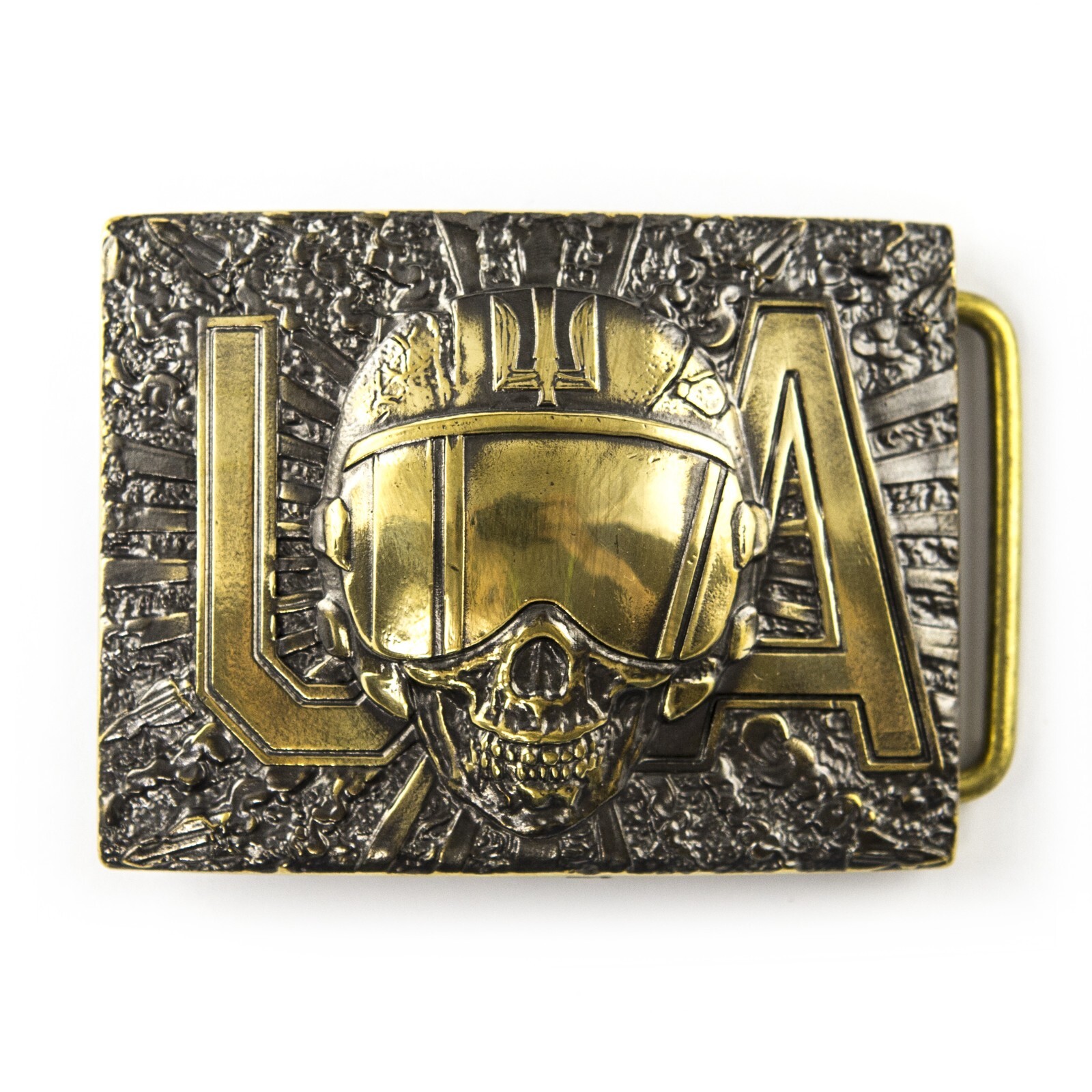 Aviator solid brass belt buckle, The Ghost of Kyiv, Ukrainian aviator buckle