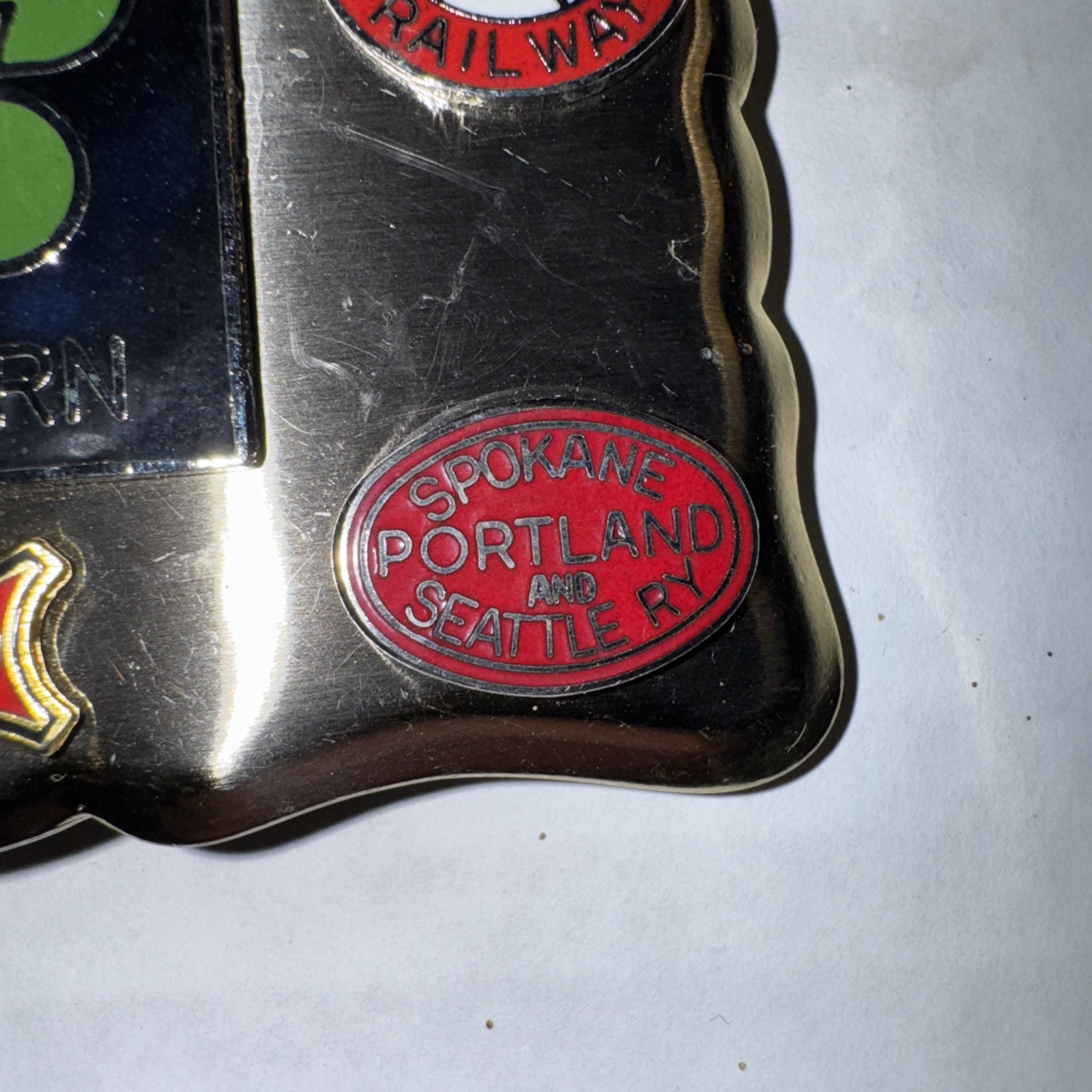 Burlington Northern NPRR Train Railroad BN Frisco Railway Vtg Belt Buckle