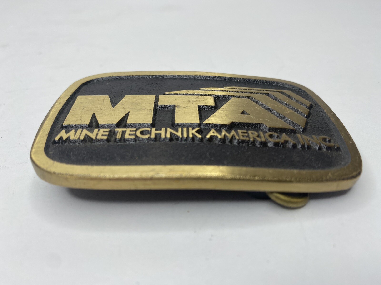 Vintage (MTA) Mine Technik America INC. Brass Belt Buckle. Limited Edition 1998