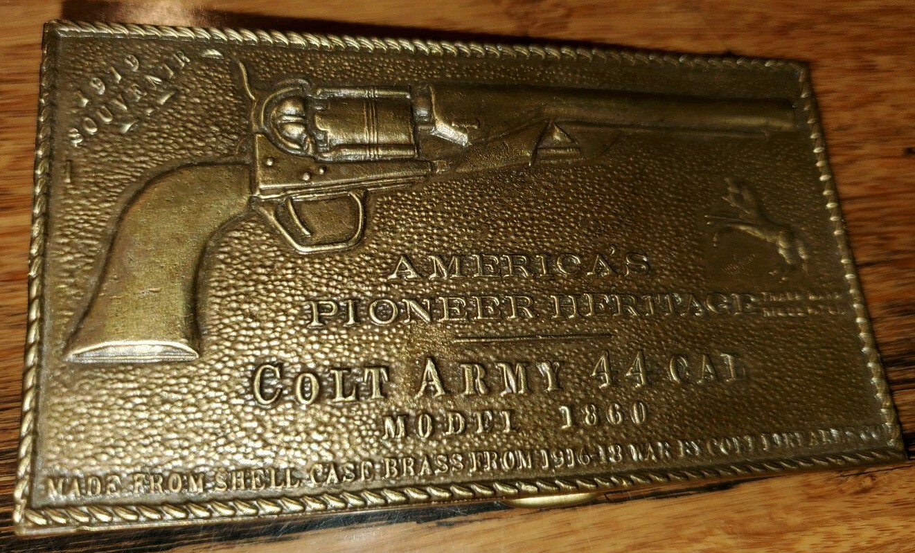 Vintage Belt Buckle Colt 44 Cal Model 1860 Army America&rsquo;s Pioneer Heritage