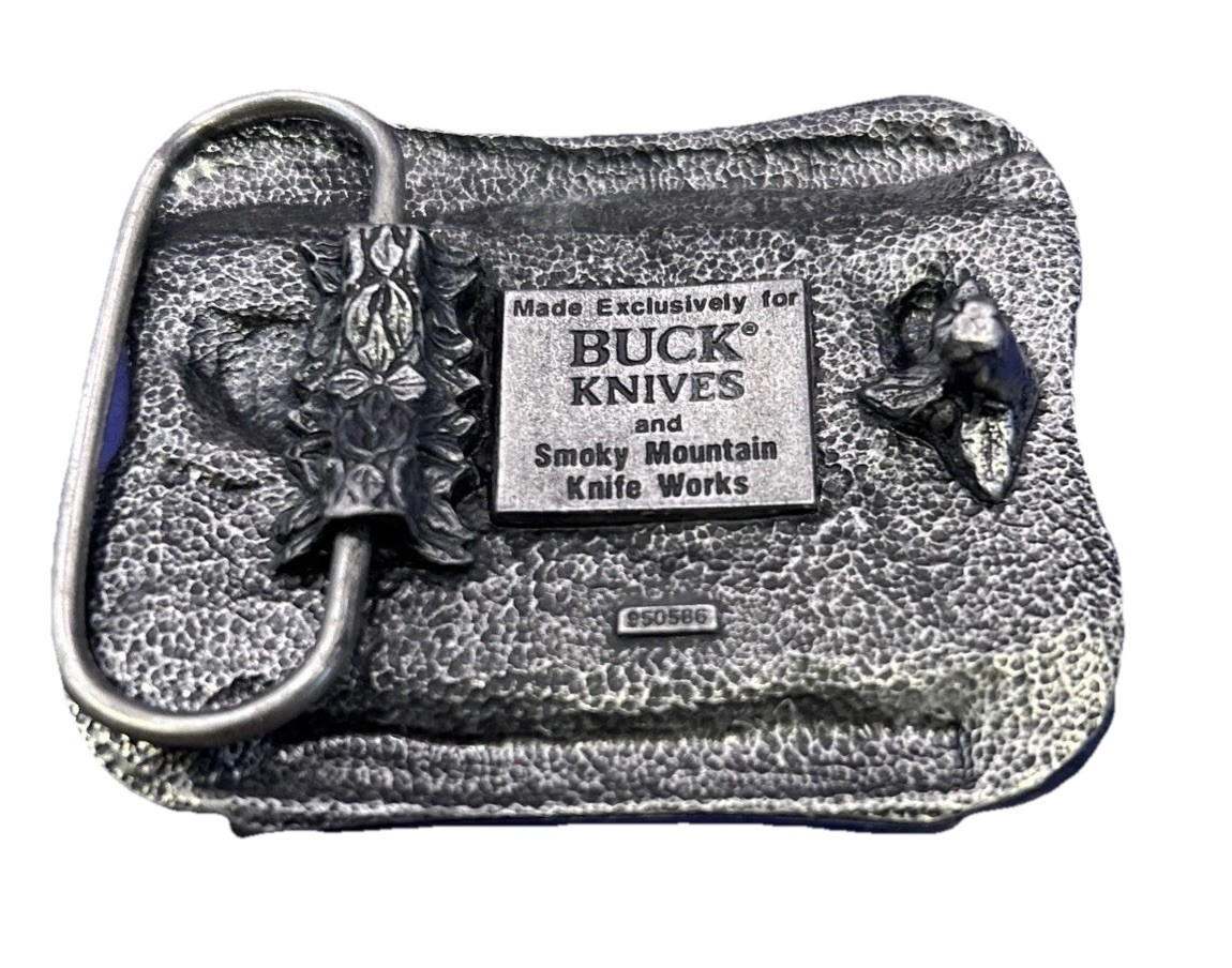 Buck Knives Pewter Belt Buckle Four Generations Smoky Mountain Knife Works