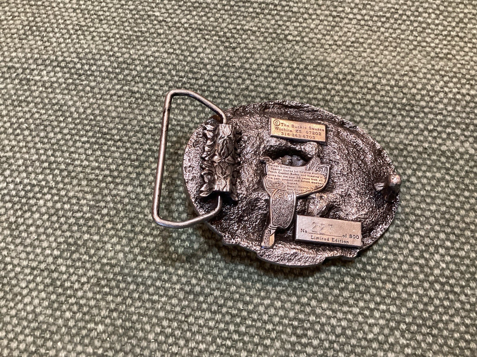 Western Belt Buckle Peach Capitol Rodeo 25th Kansas Rare 3D Cowboy Bronco Chute