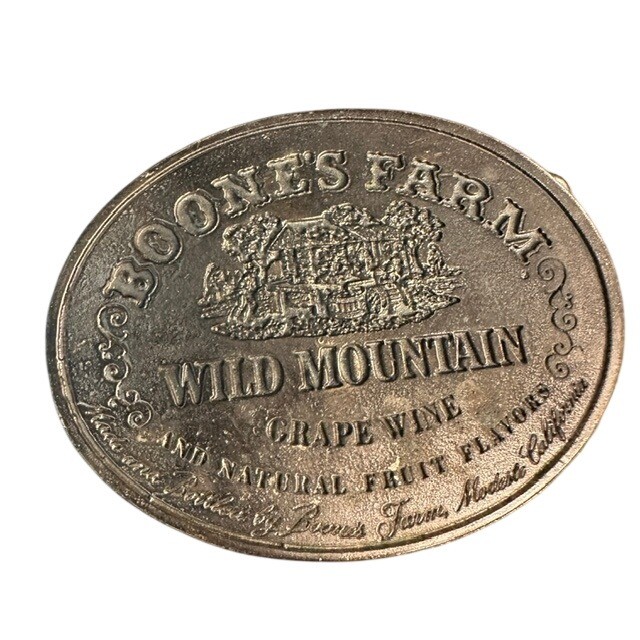 Vintage Boone&rsquo;s Farm Wild Mountain Grape Wine Advertising Belt Buckle 1970s
