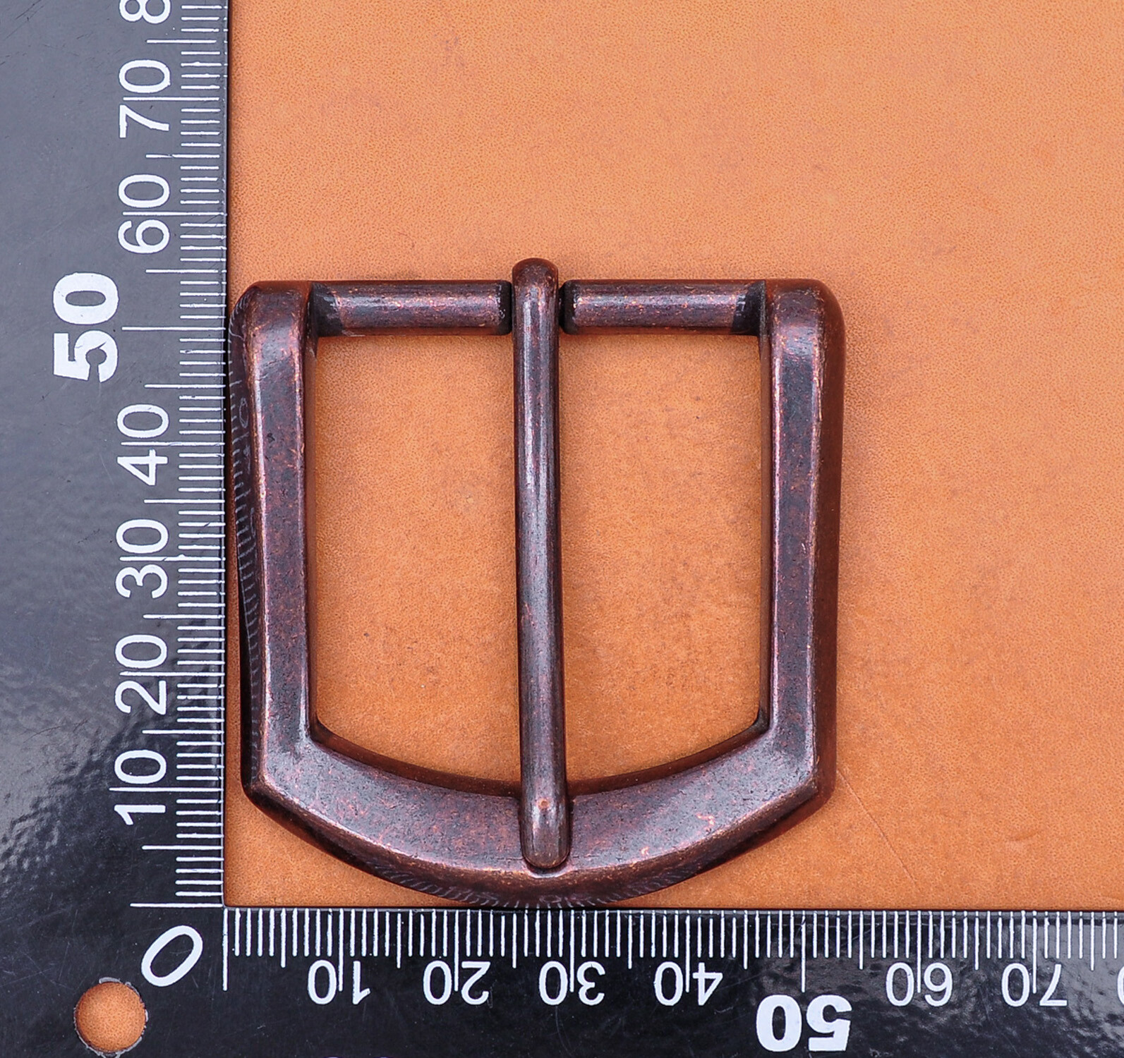 1-1/2&Prime; Antique Copper Heavy Square Single Prong Pin Clip Belt Buckle Replacement