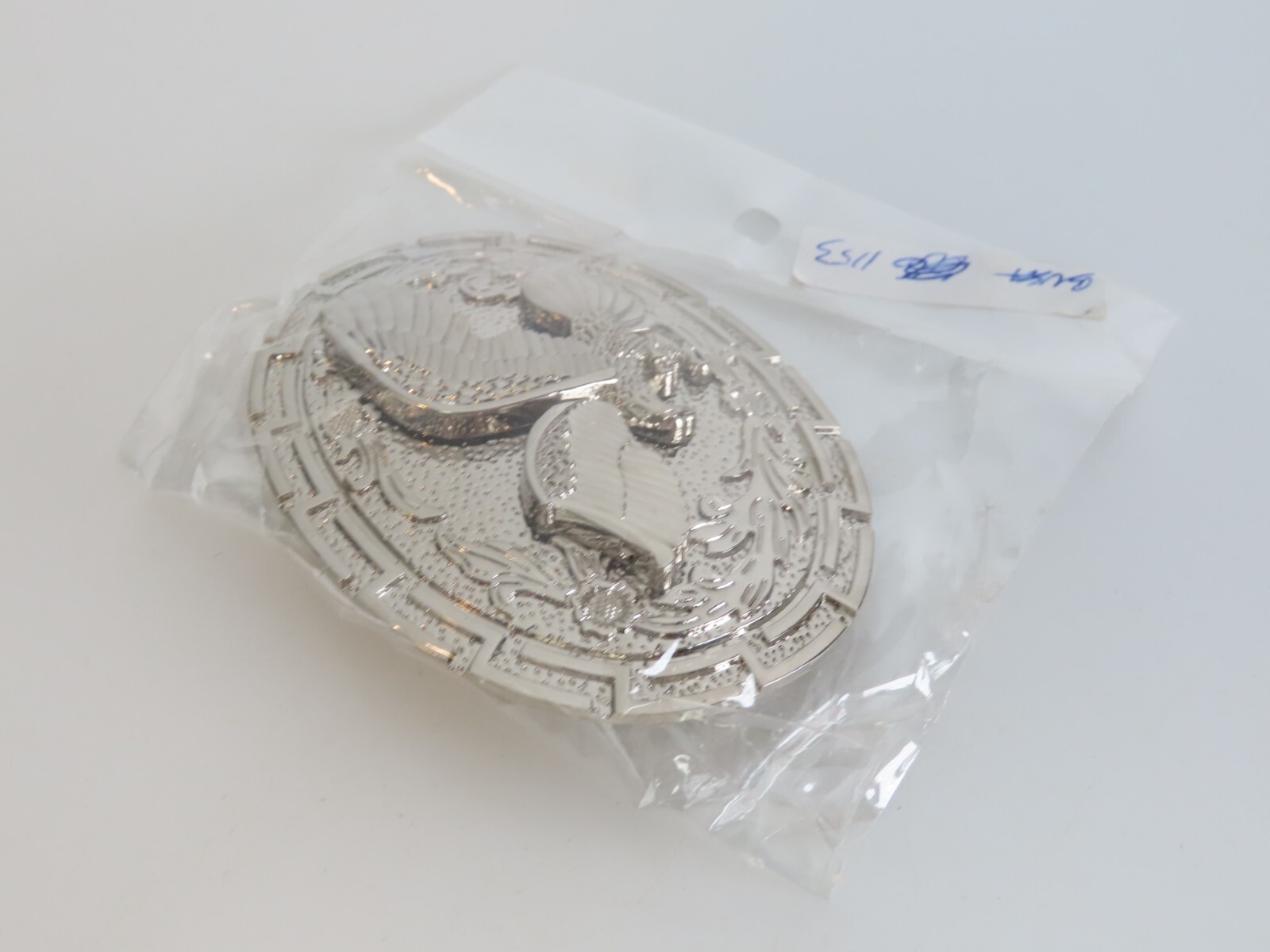 Flying Eagle Silver Tone Ornate Metal Belt Buckle Oval New