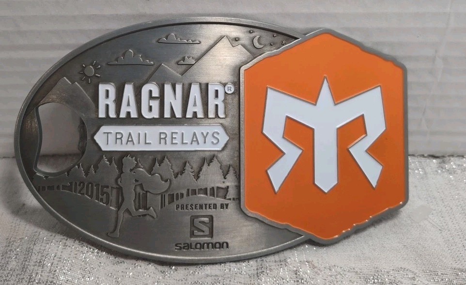 2015 **RAGNAR TRAIL RELAYS** (BOTTLE OPENER) BELT BUCKLE 3rd Place Mixed