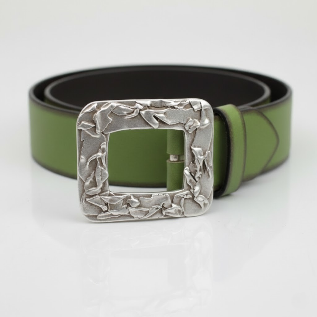 Rectangular Belt Buckle Metal Textured Design Modern Classic