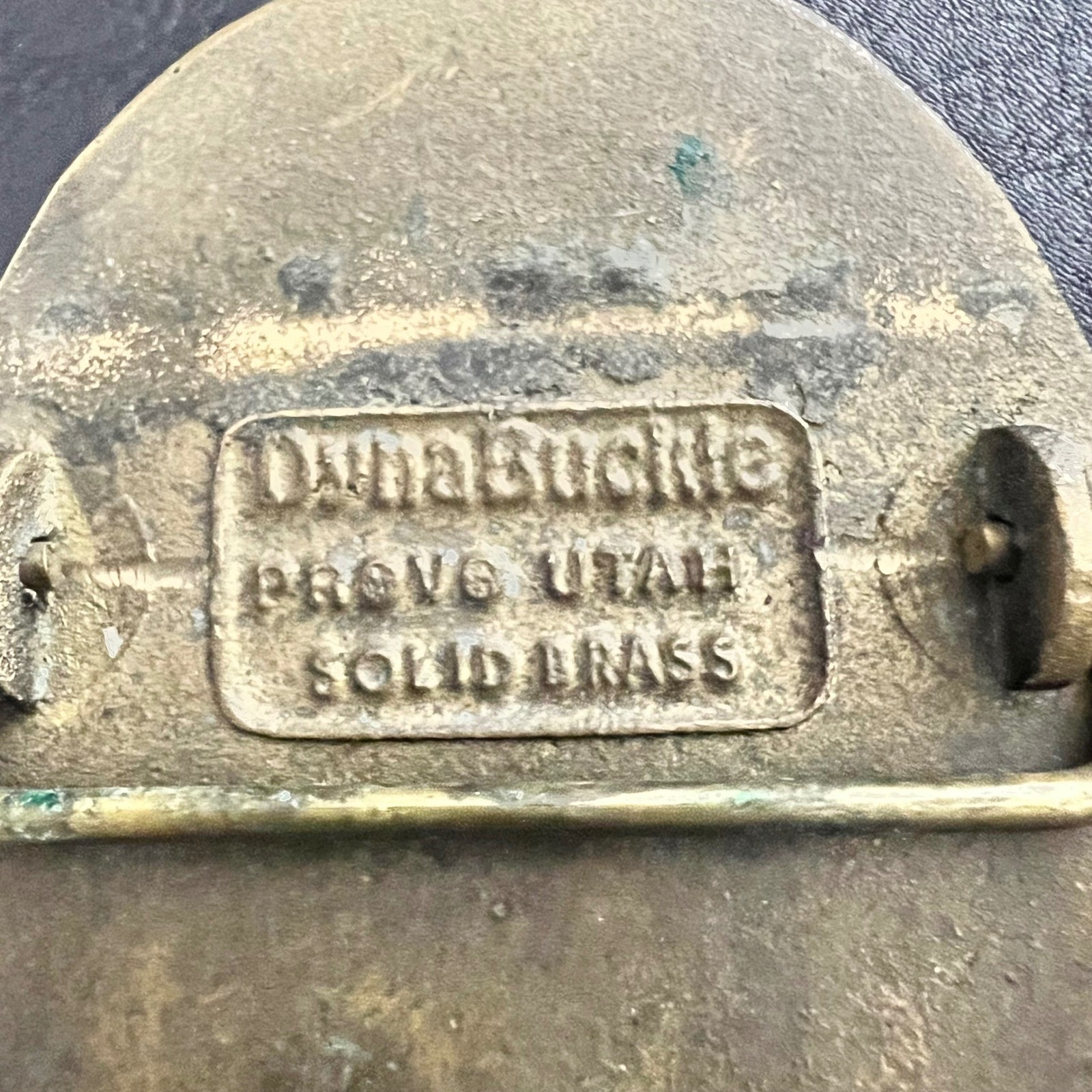 Vintage Dyna Buckle Secoma Bolter Solid Brass Belt Buckle 3.25×2.25 Workwear