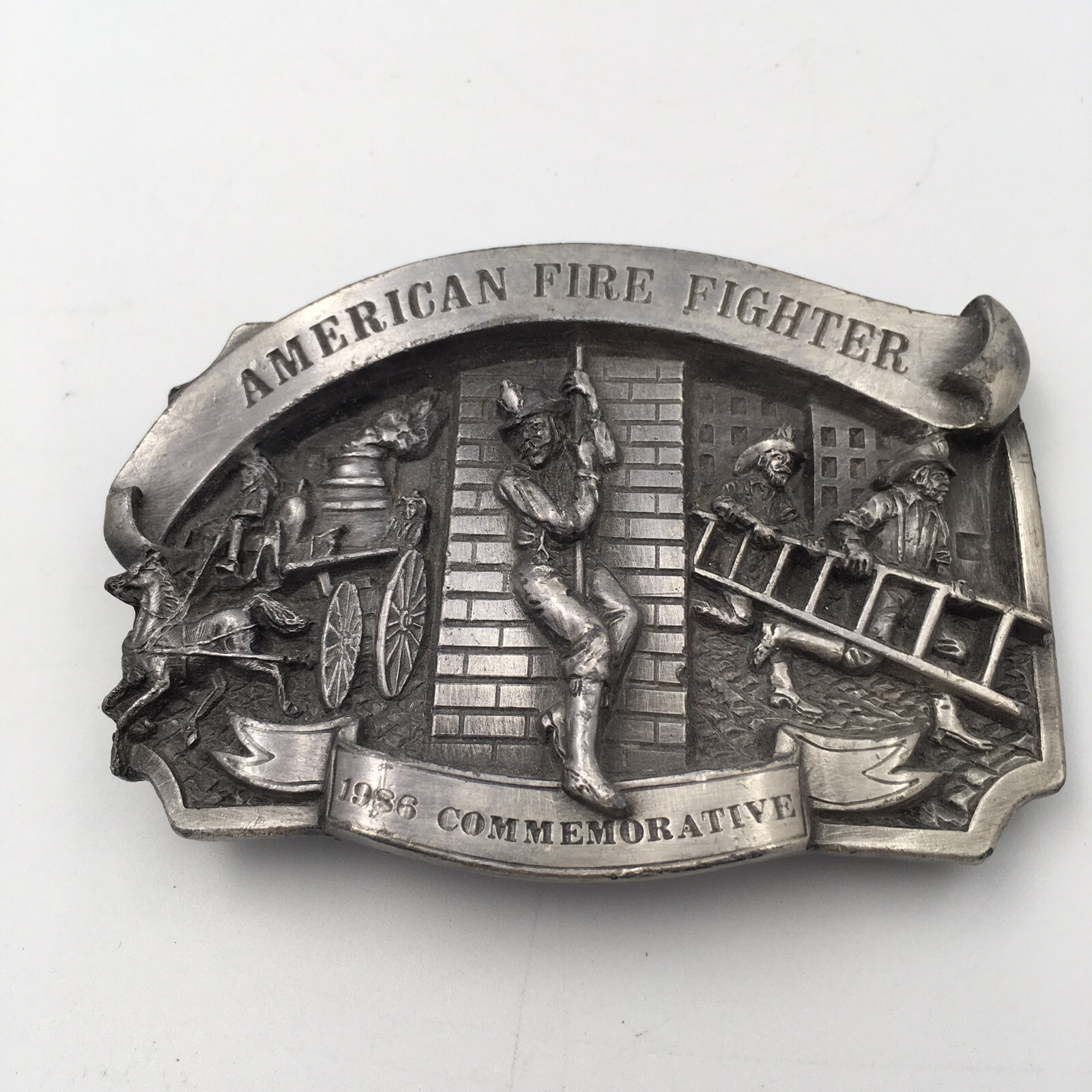 1986 American Fire Fighter Commemorative Belt Buckle #549/5000 Made In the US