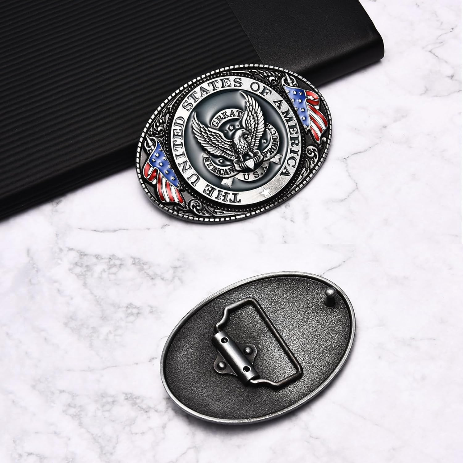The United State of American Flag Belt Buckle Patriotic Eagle Western Cowboy Buc