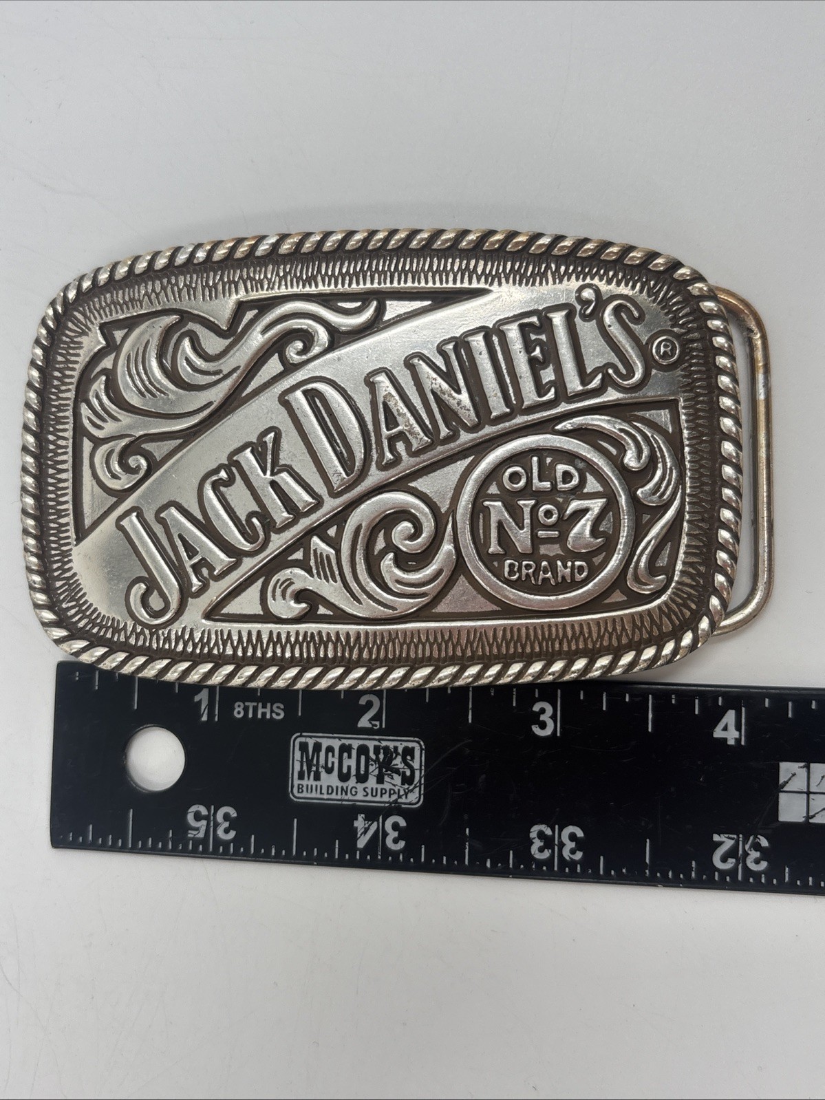 Jack Daniels Silver Pewter Old No.7 Western Cowboy Belt Buckle