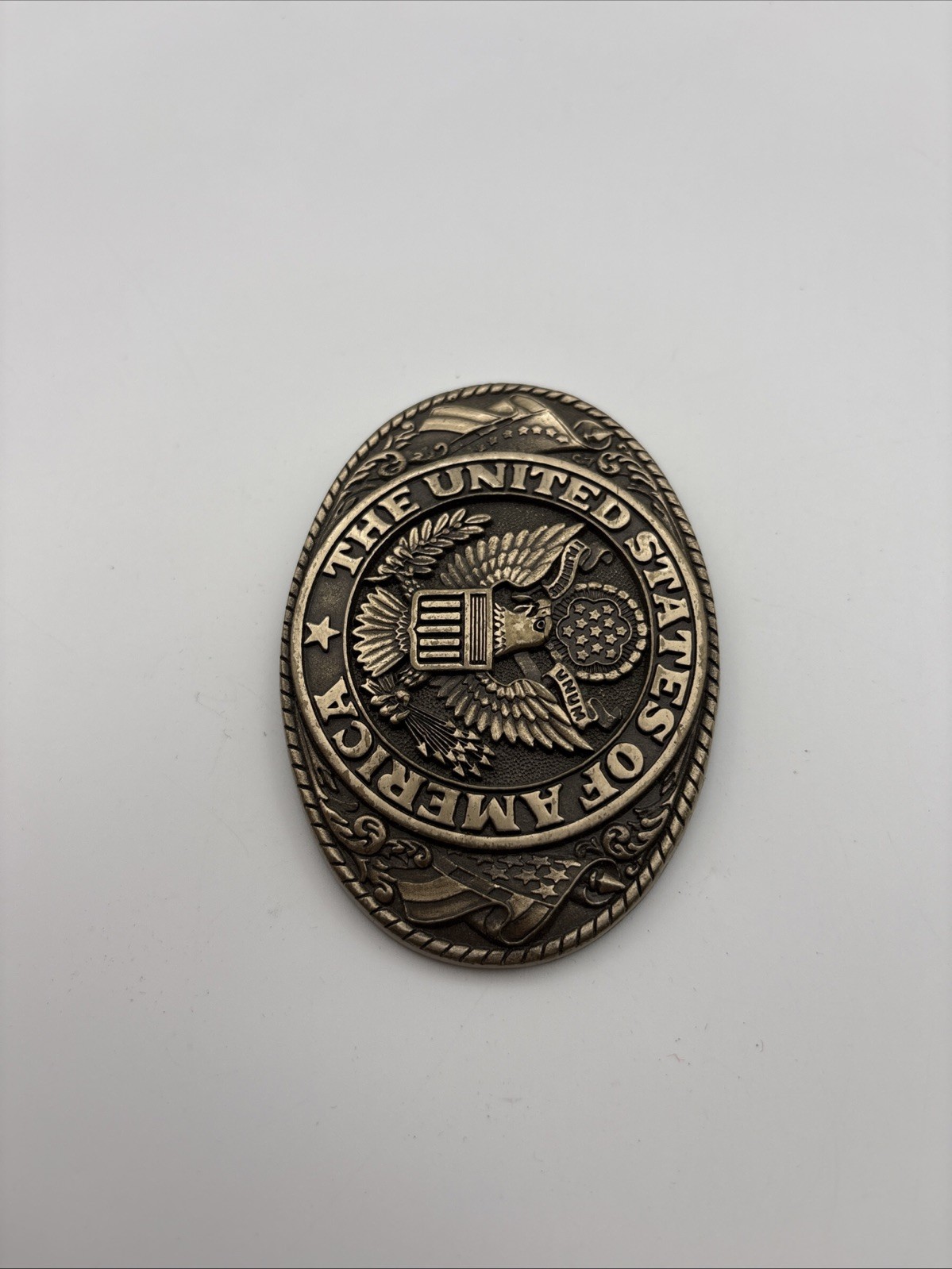 United States of America Tony Lama Belt Buckle Brass Eagle 3 3/4  » State Series