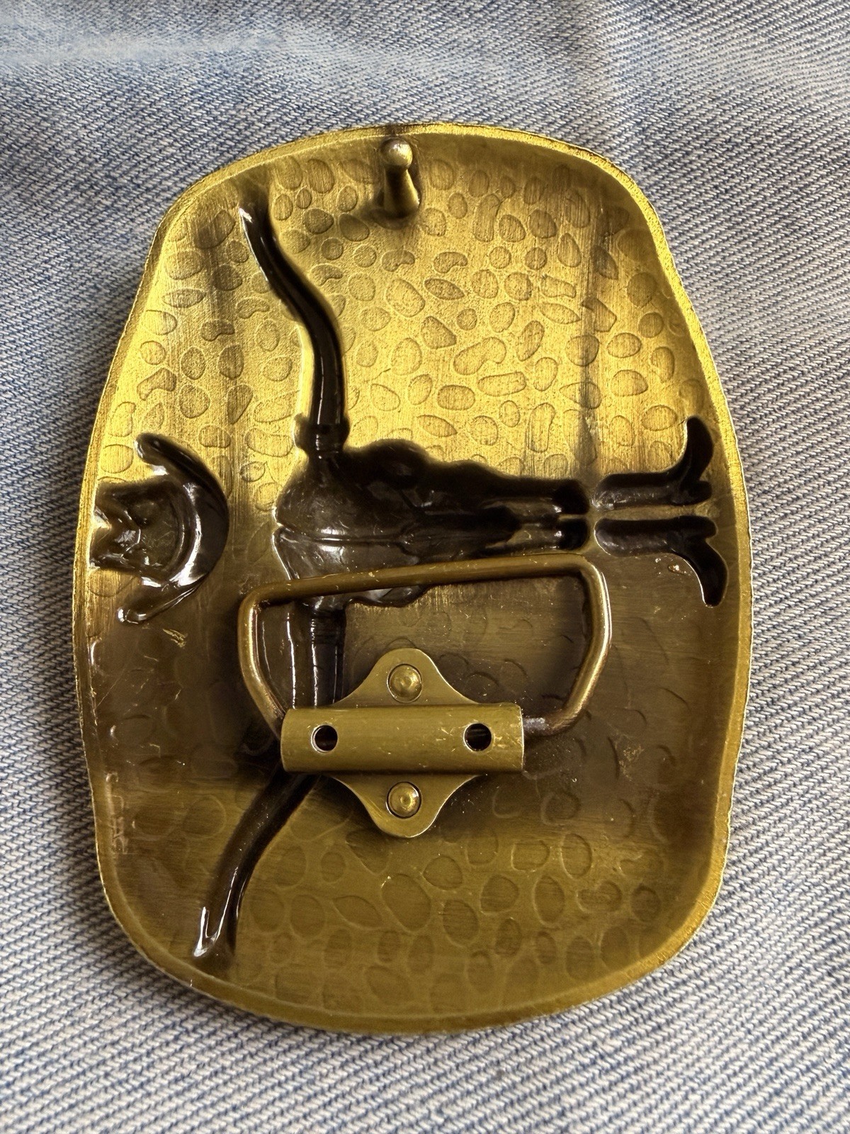 Western Longhorn Bull Skull Belt Buckle – Gold Tone Finish New Big Size Buckle