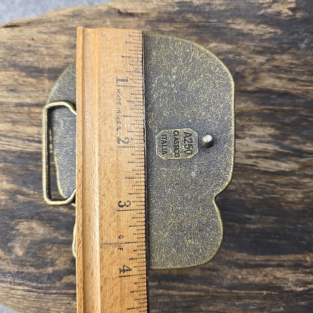 Large Skull Buckle Brass Tone Classico Italia A250