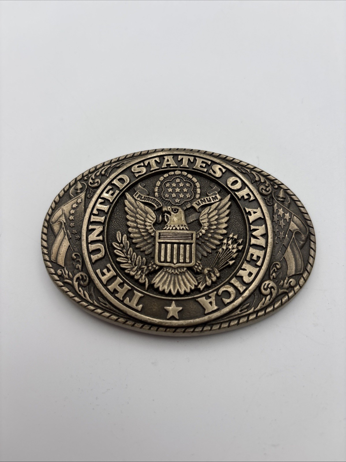 United States of America Tony Lama Belt Buckle Brass Eagle 3 3/4  » State Series