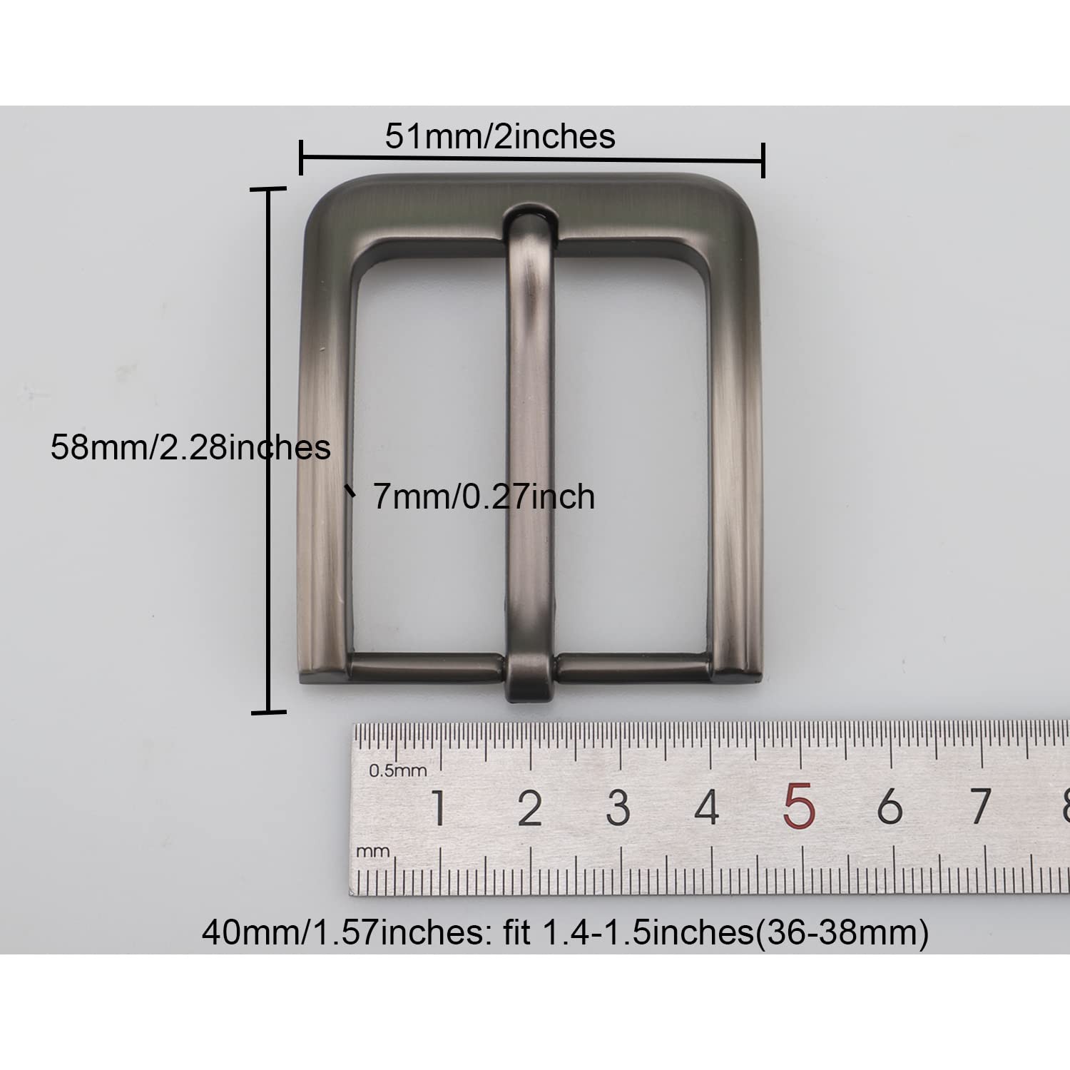 Belt Buckle 28mm to 38mm Single Prong Square Belt Buckles for Women M…