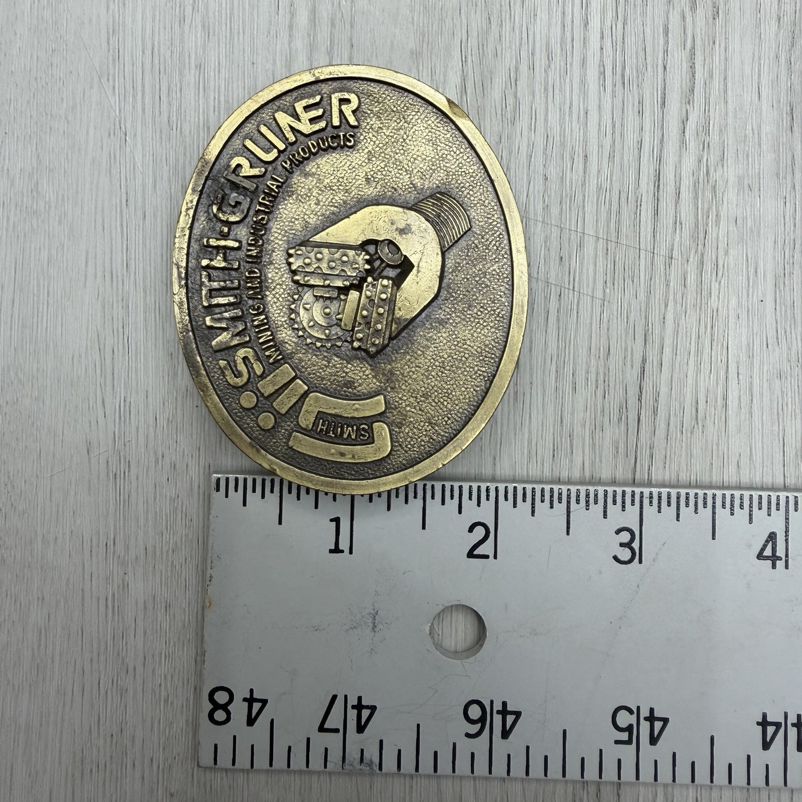 Smith-Gruner Mining Industrial Drill Bit Brass Belt Buckle Oil Gas
