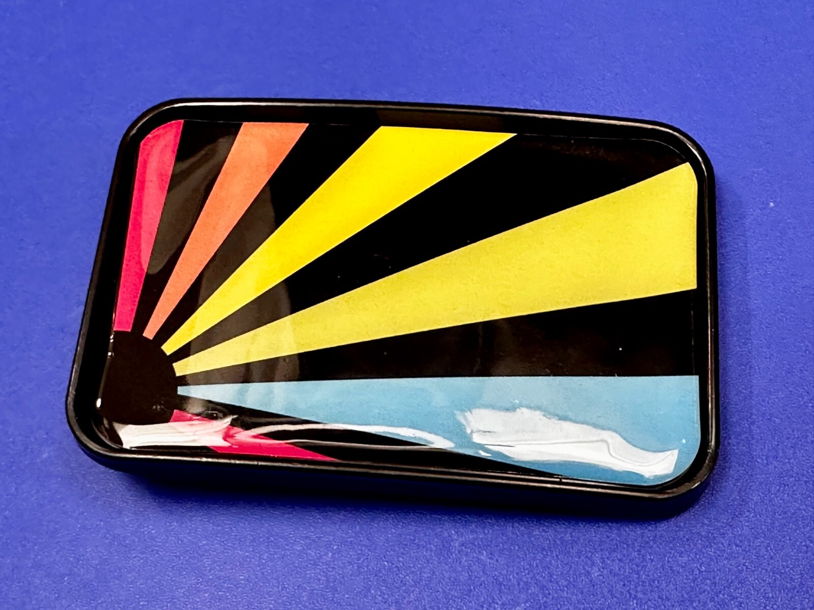 Sunrise Rays Abstract Multicolored Rainbow Sunrays? Rectangular Belt Buckle