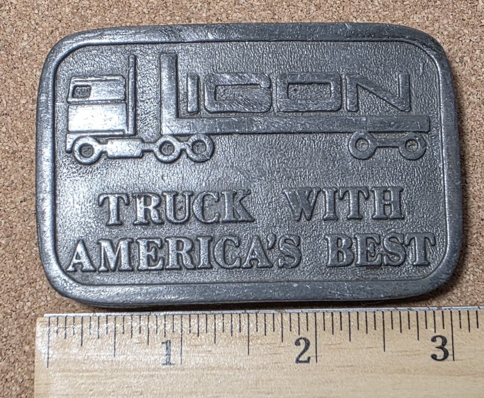Truck With America&rsquo;s Best 1970&rsquo;s Hit Line USA Silver Tone 2&Prime; X 3&Prime; Belt Buckle