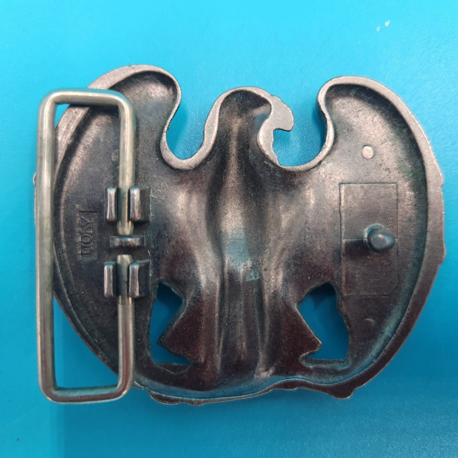 Vintage 2.5&Prime; American Eagle Patriotic Pewter Belt Buckle Avon