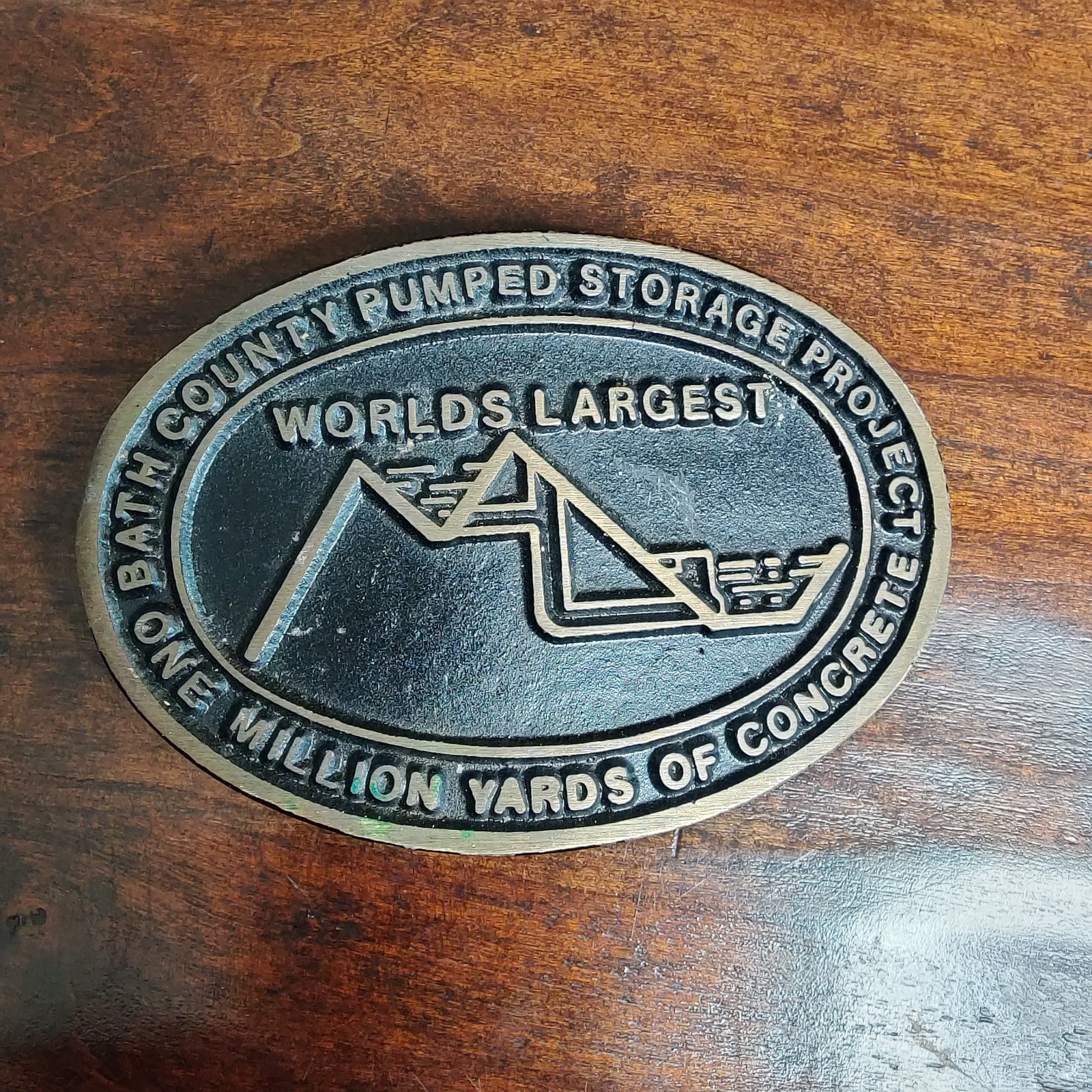 World&rsquo;s Largest Concrete Pumped Storage Dyna Provo Utah Solid Brass Belt Buckle